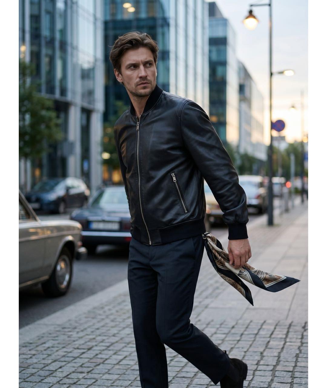 DOLCE&GABBANA Черная кожаная куртка, фото 5