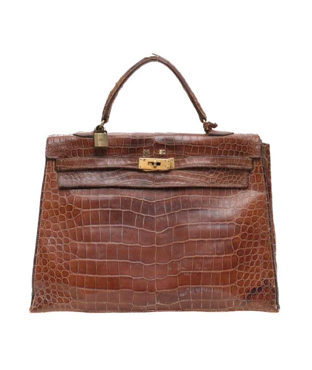 HERMES Коричневая кожаная сумка тоут, фото 5