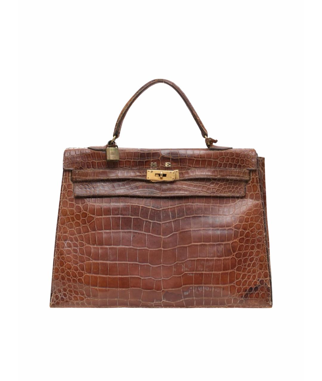 HERMES Коричневая кожаная сумка тоут, фото 1
