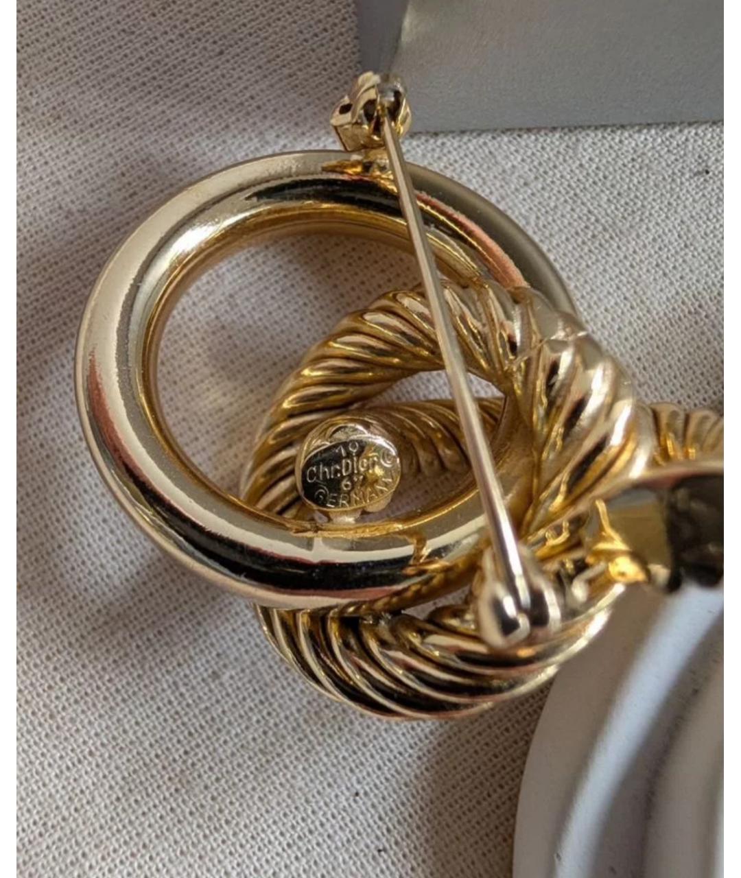 CHRISTIAN DIOR Золотая позолоченная булавка / брошь, фото 2