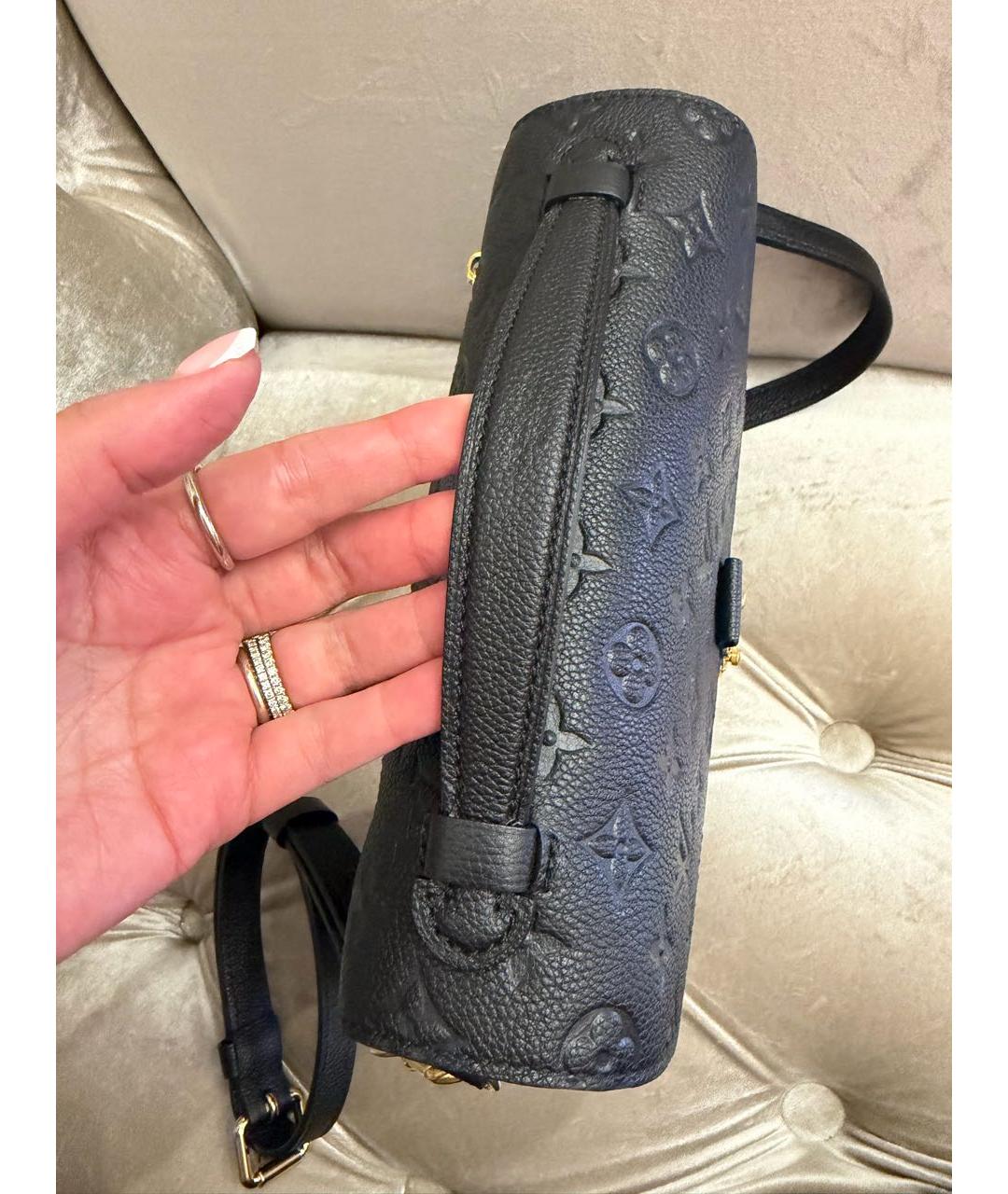 LOUIS VUITTON Черная кожаная сумка через плечо, фото 5