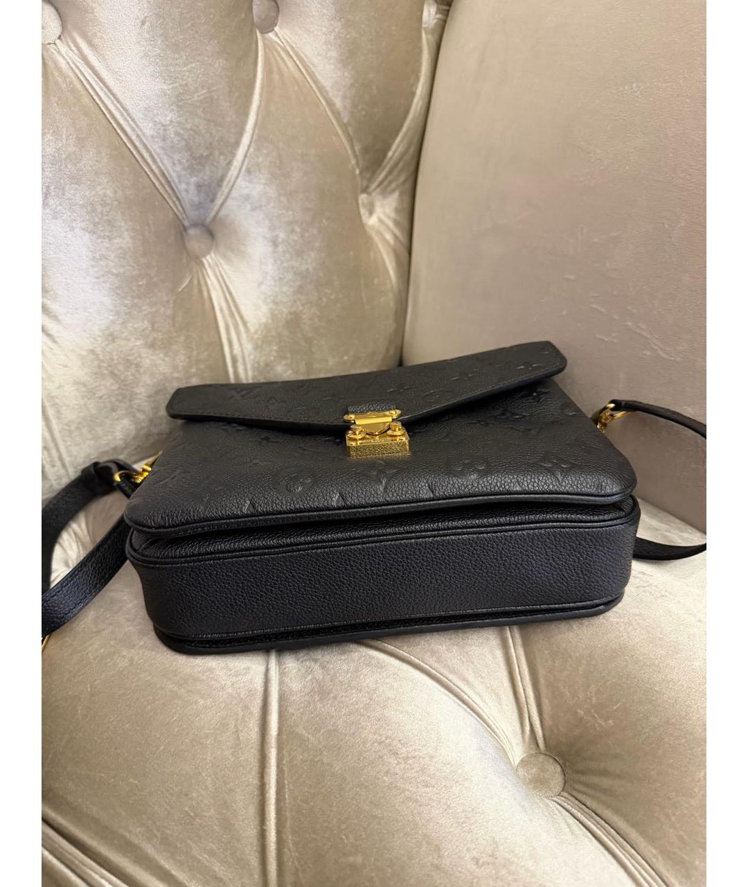 LOUIS VUITTON Черная кожаная сумка через плечо, фото 6