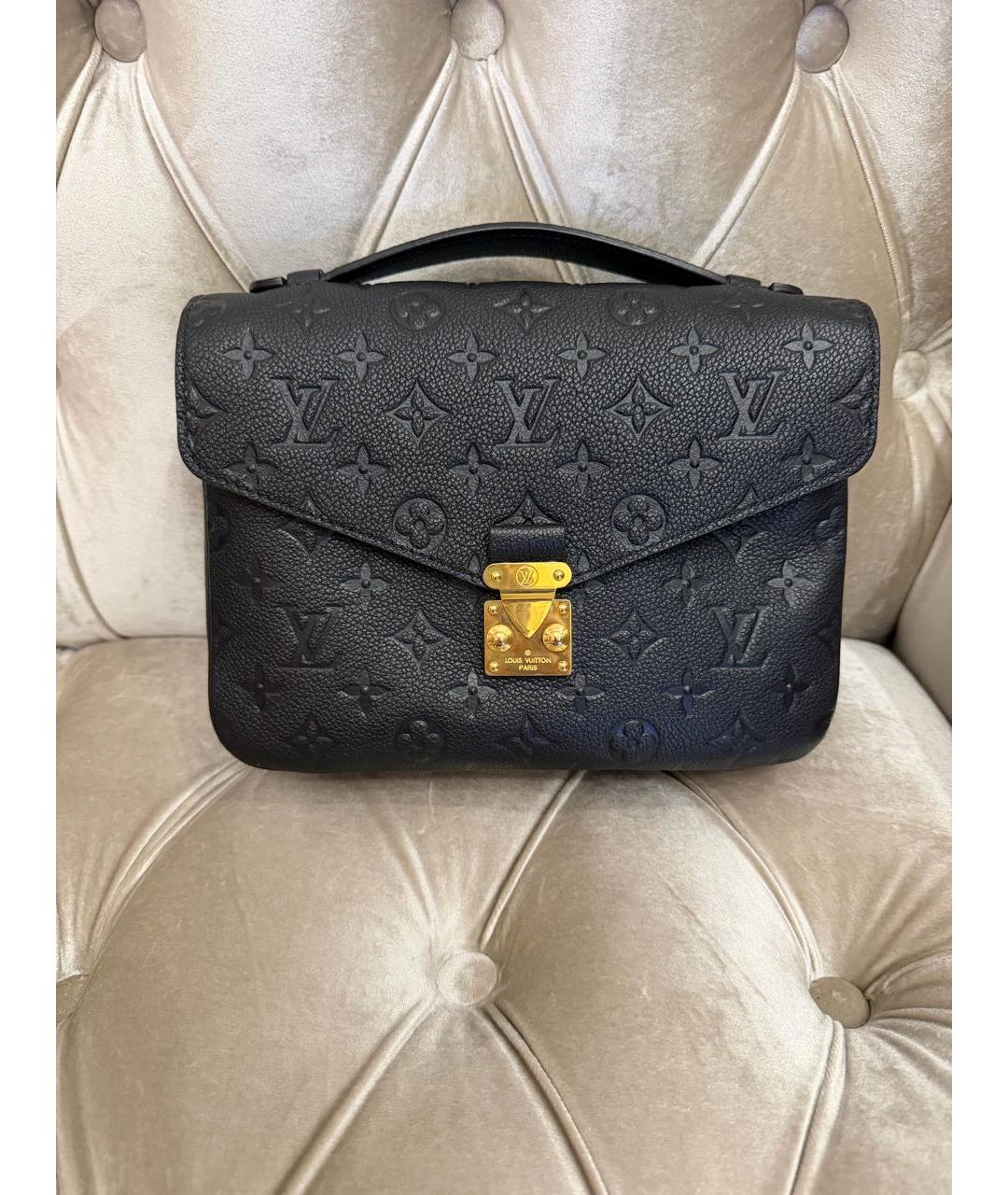 LOUIS VUITTON Черная кожаная сумка через плечо, фото 7