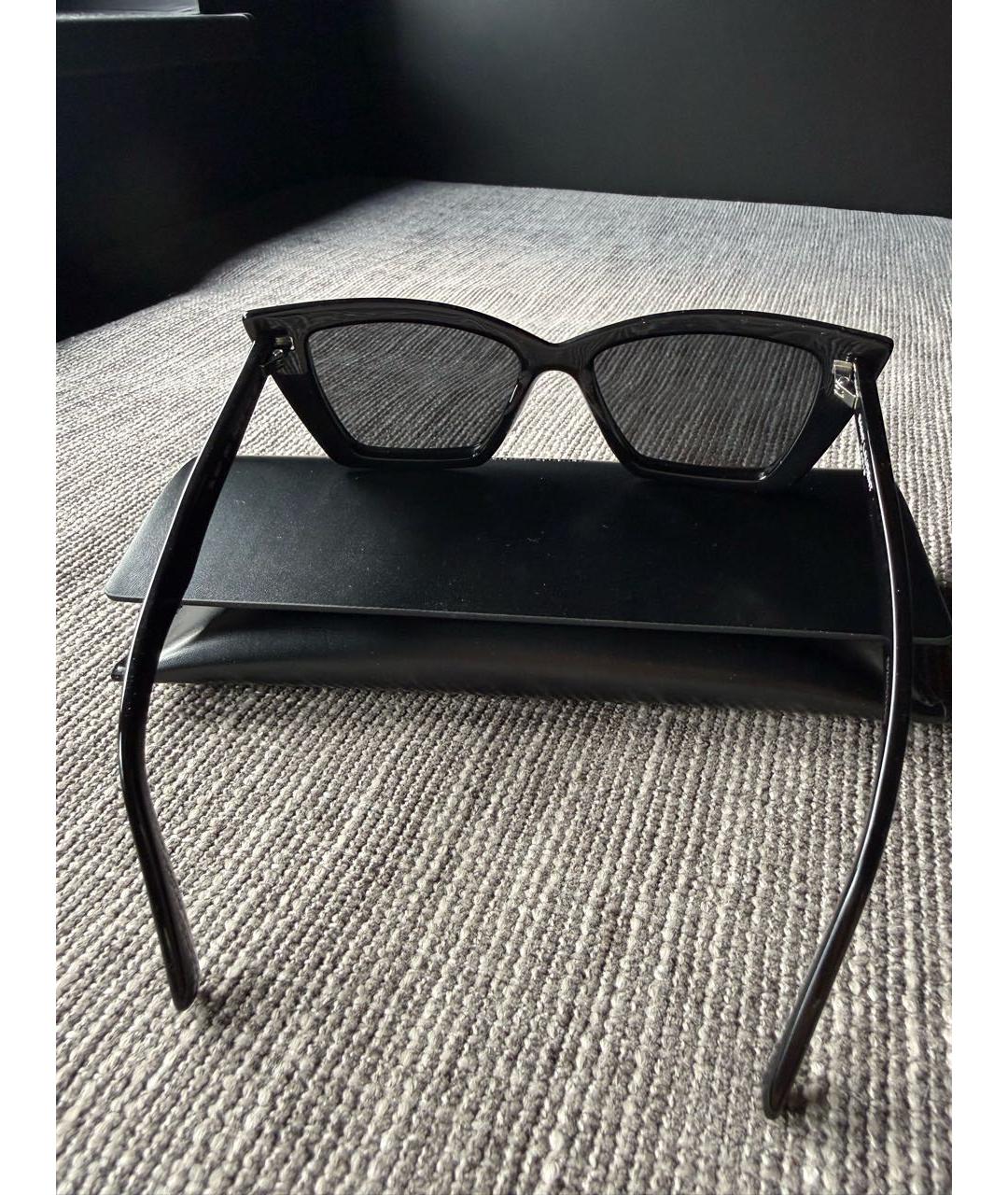 SAINT LAURENT Черные пластиковые солнцезащитные очки, фото 3