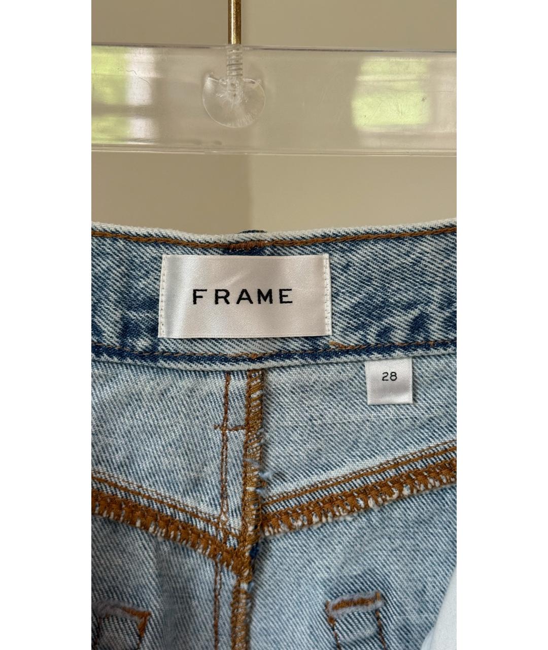FRAME Голубая деним юбка мини, фото 7