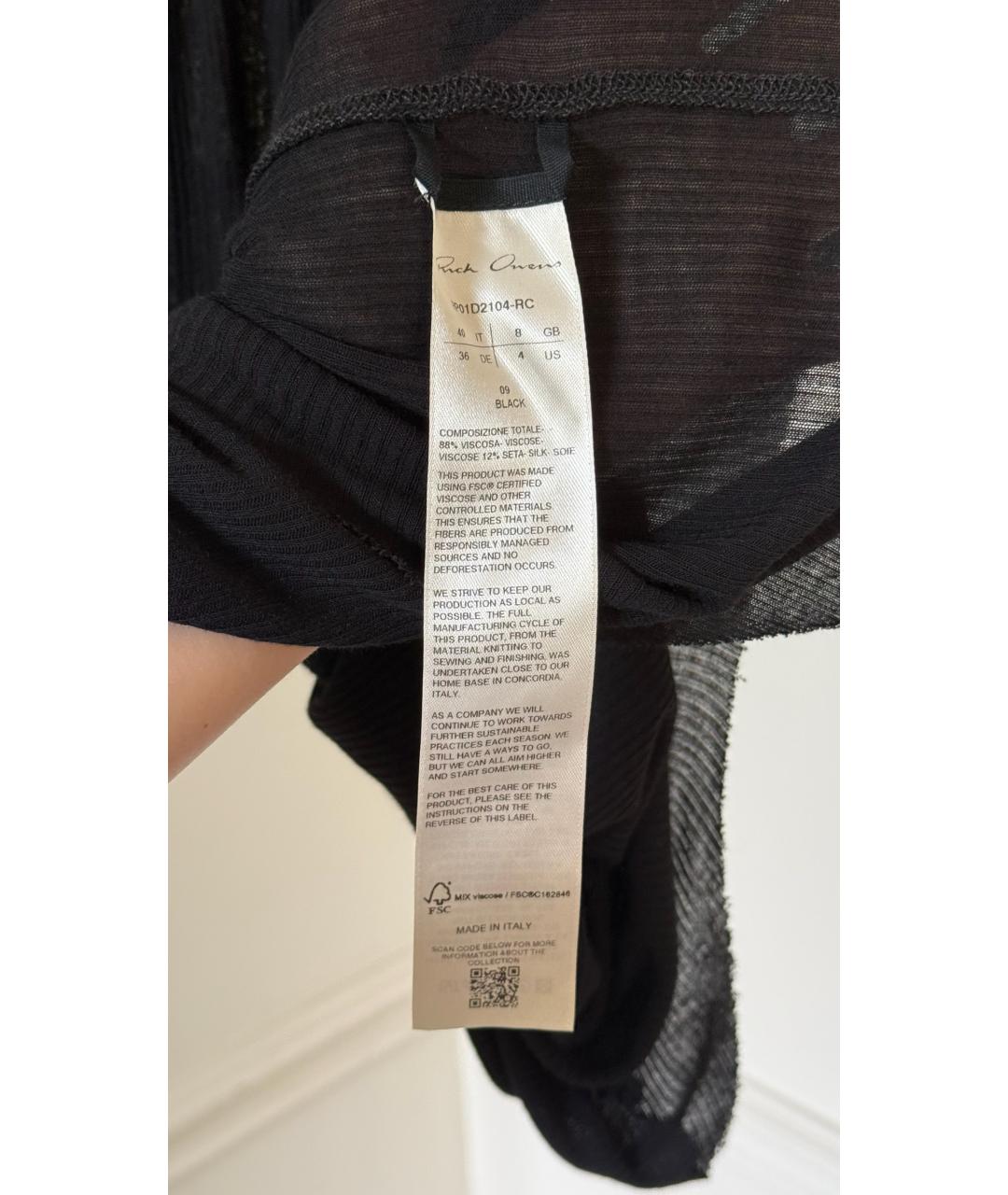 RICK OWENS Черная майка, фото 6