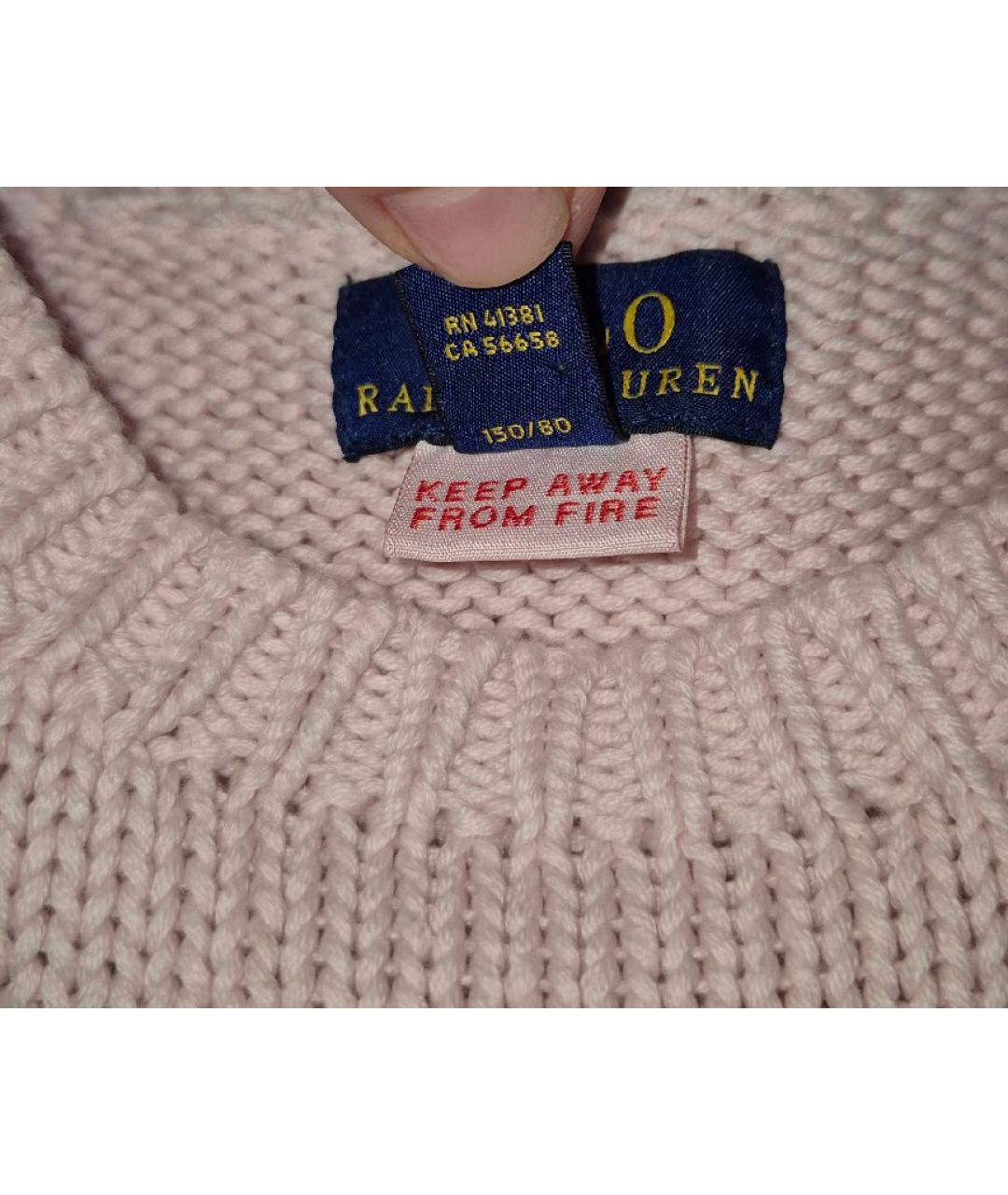 POLO RALPH LAUREN Розовый хлопковый джемпер / свитер, фото 6