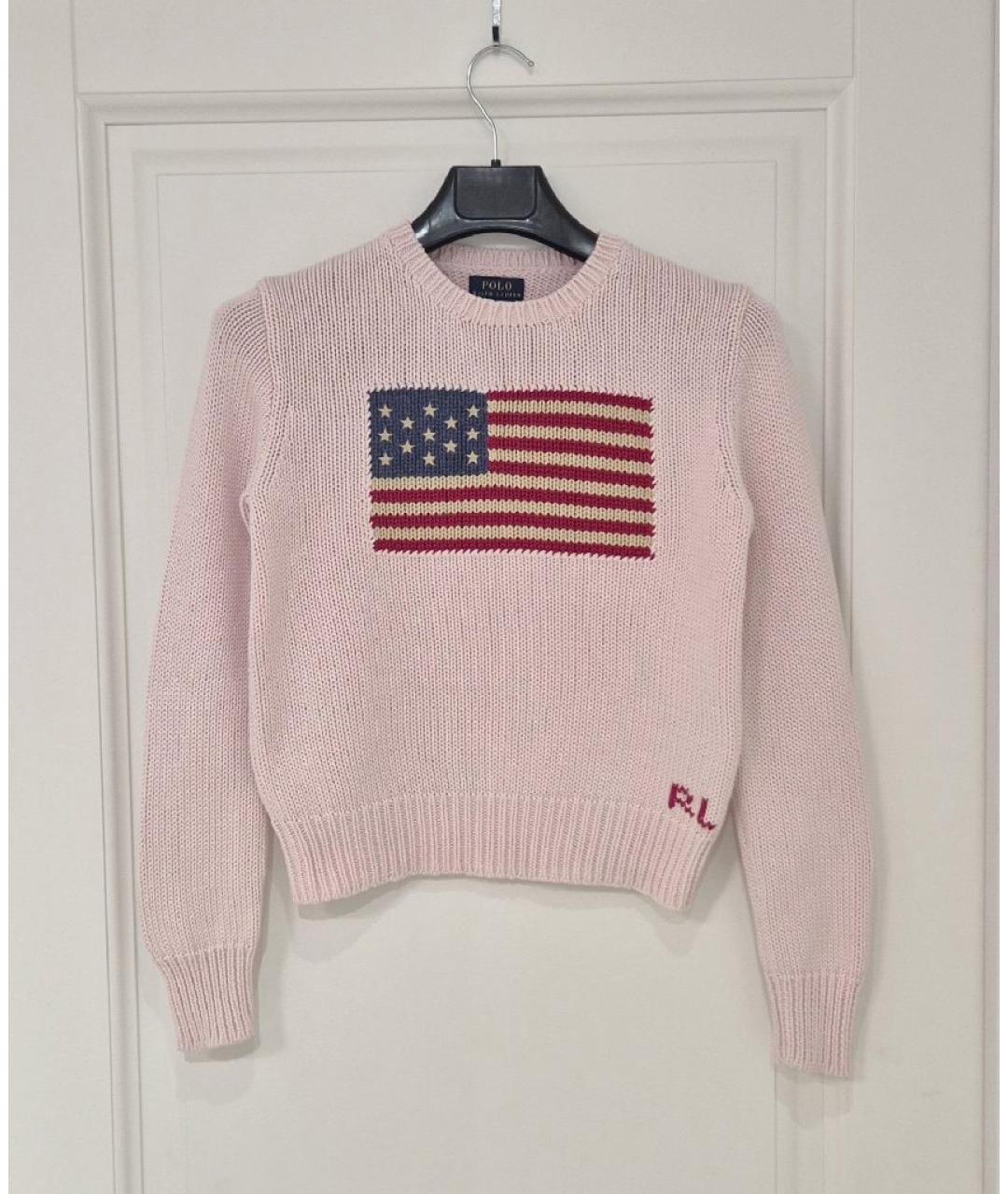 POLO RALPH LAUREN Розовый хлопковый джемпер / свитер, фото 5