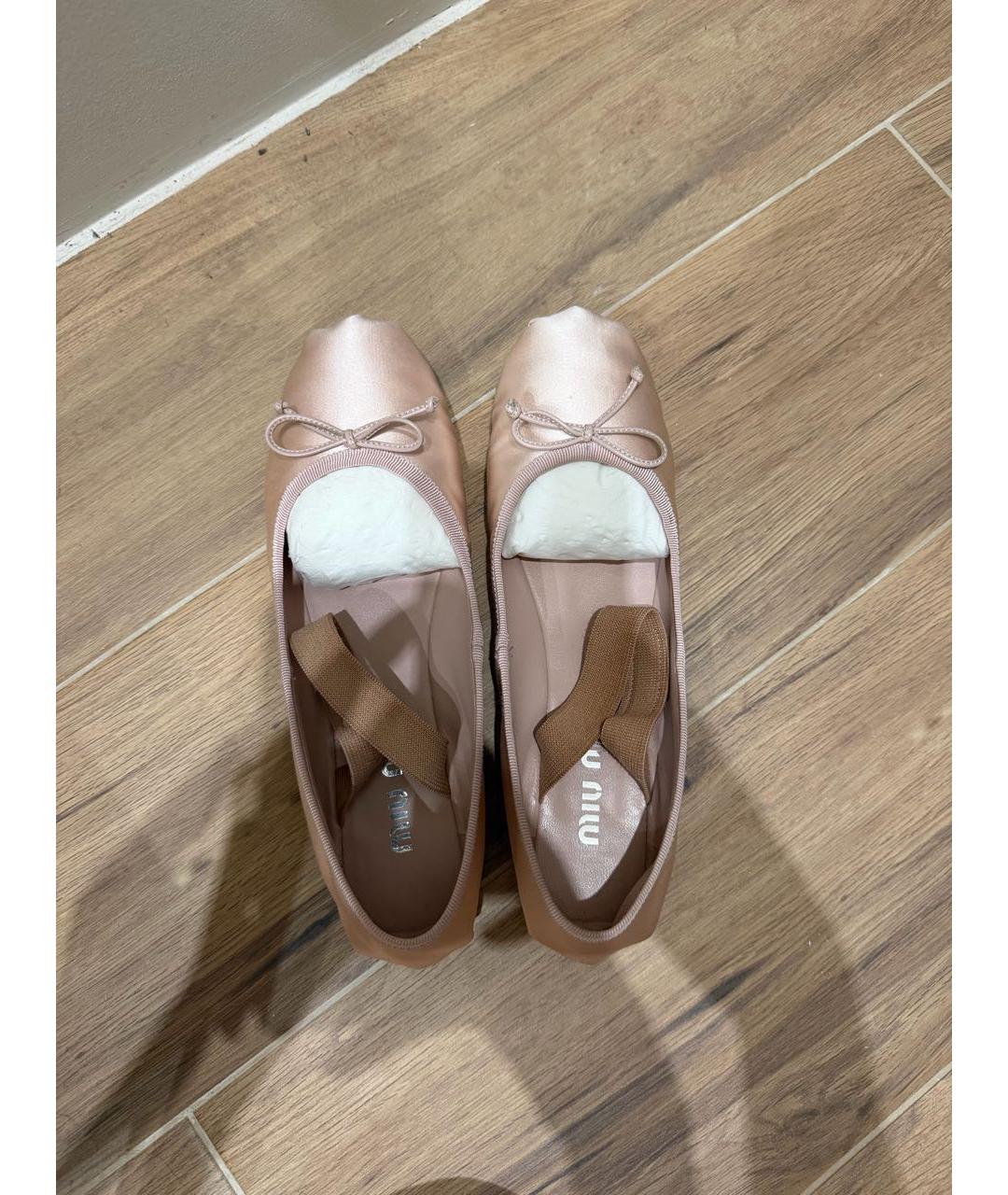 MIU MIU Розовые бархатные балетки, фото 5