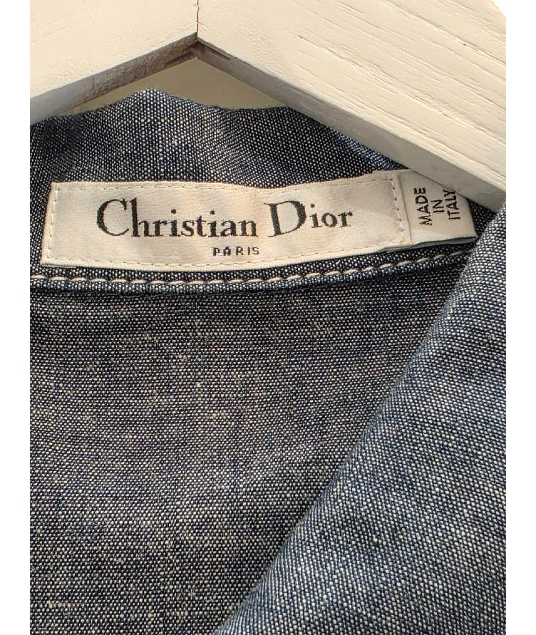 CHRISTIAN DIOR Синее деним повседневное платье, фото 3