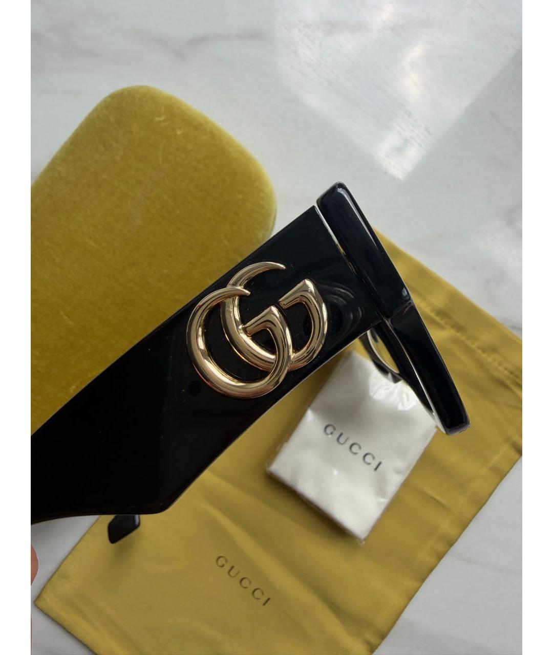 GUCCI Черные пластиковые солнцезащитные очки, фото 3