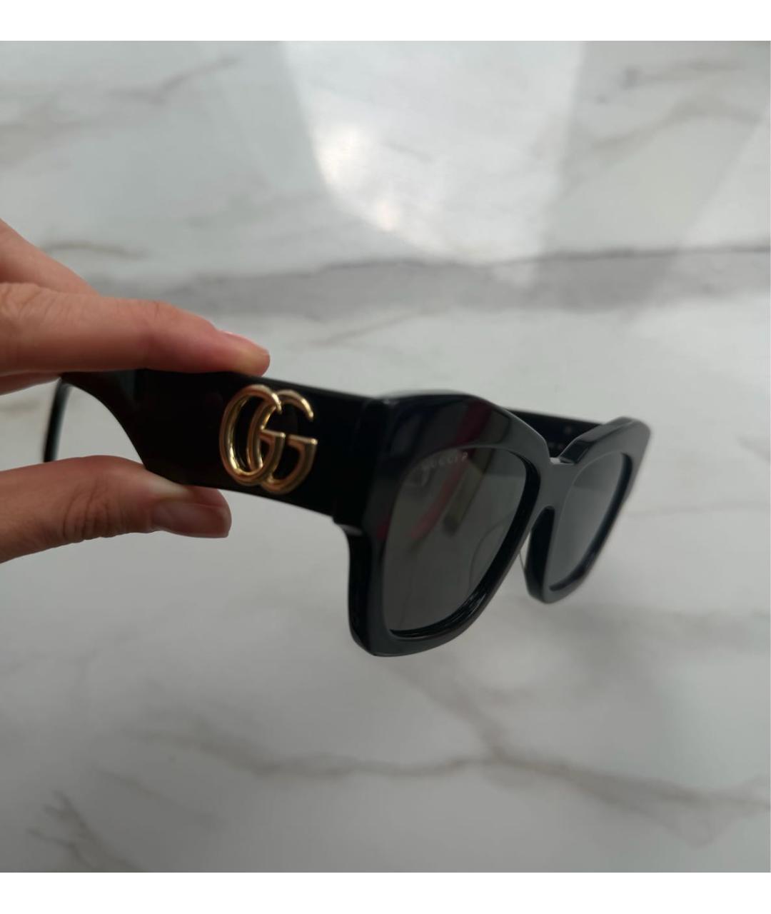 GUCCI Черные пластиковые солнцезащитные очки, фото 2