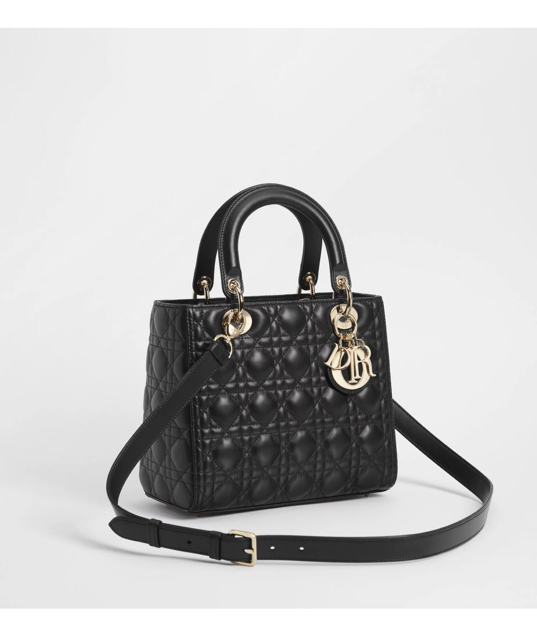 CHRISTIAN DIOR Черная кожаная сумка тоут, фото 5