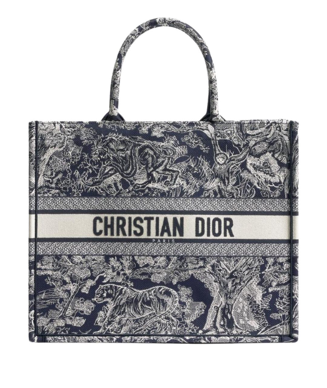 CHRISTIAN DIOR Синяя тканевая сумка тоут, фото 1
