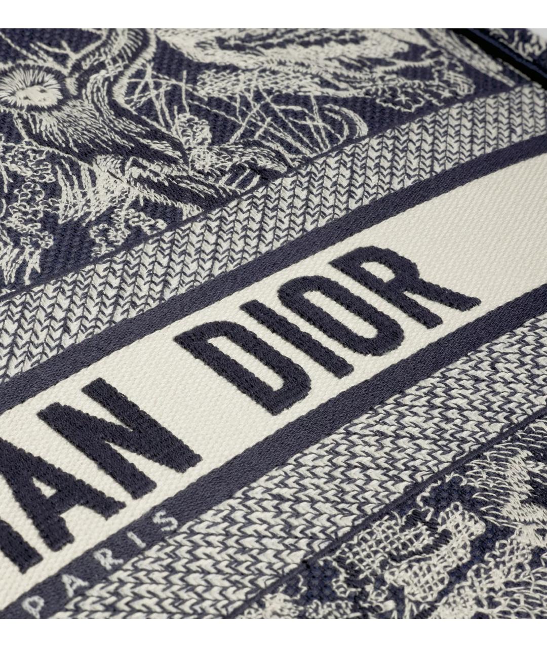 CHRISTIAN DIOR Синяя тканевая сумка тоут, фото 5
