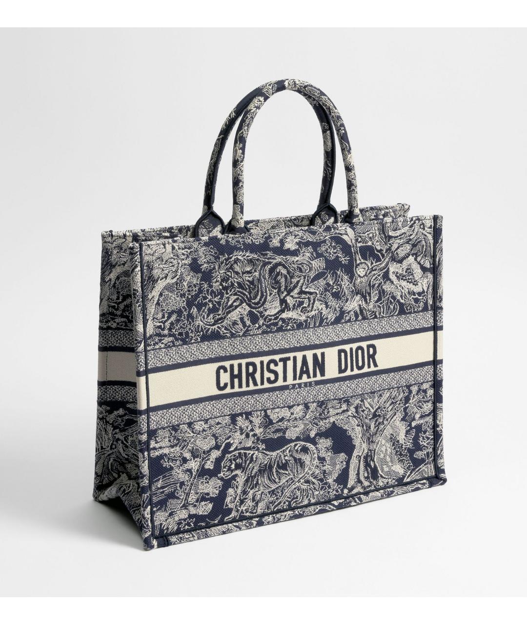 CHRISTIAN DIOR Синяя тканевая сумка тоут, фото 3