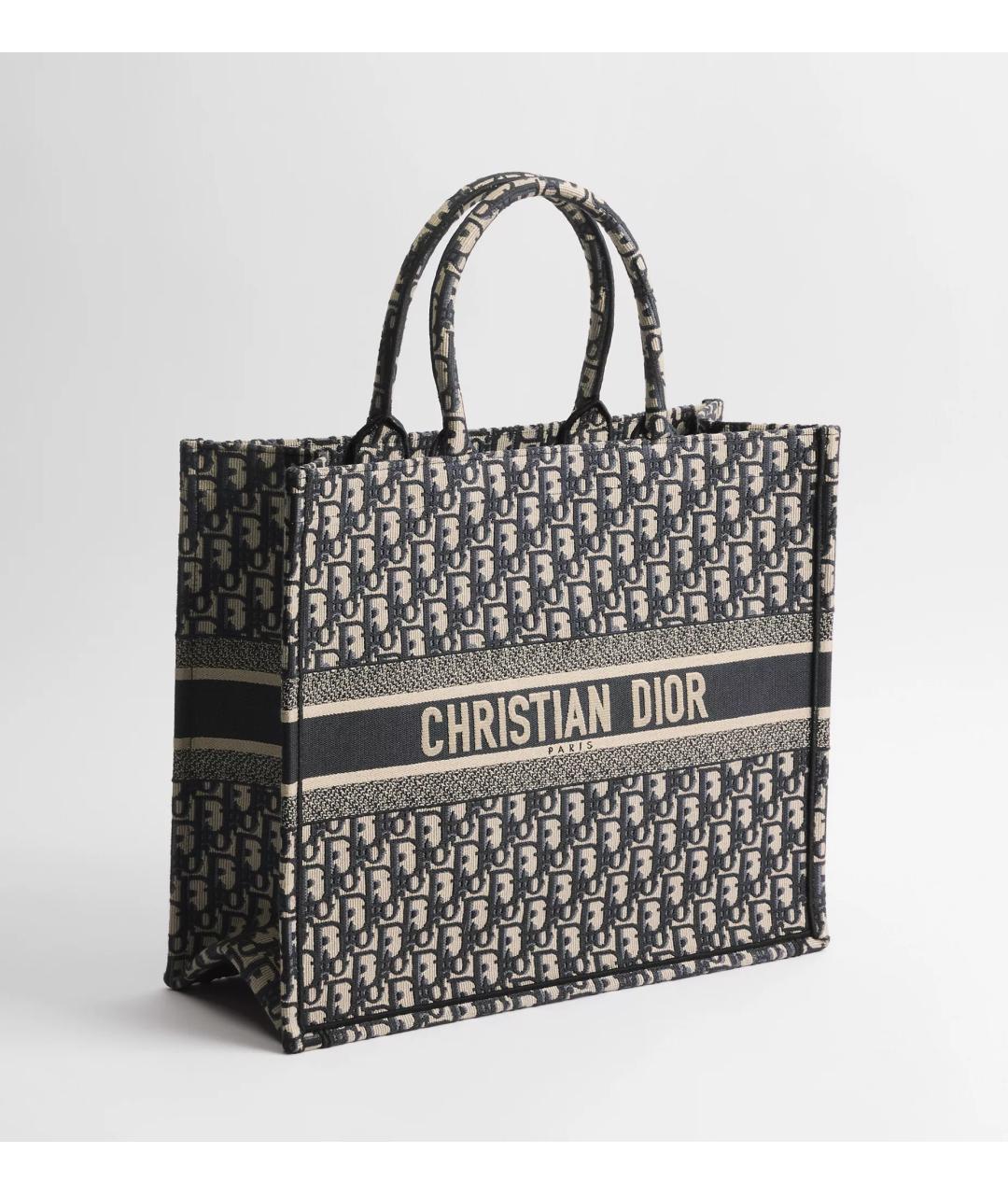 CHRISTIAN DIOR Синяя тканевая сумка тоут, фото 3