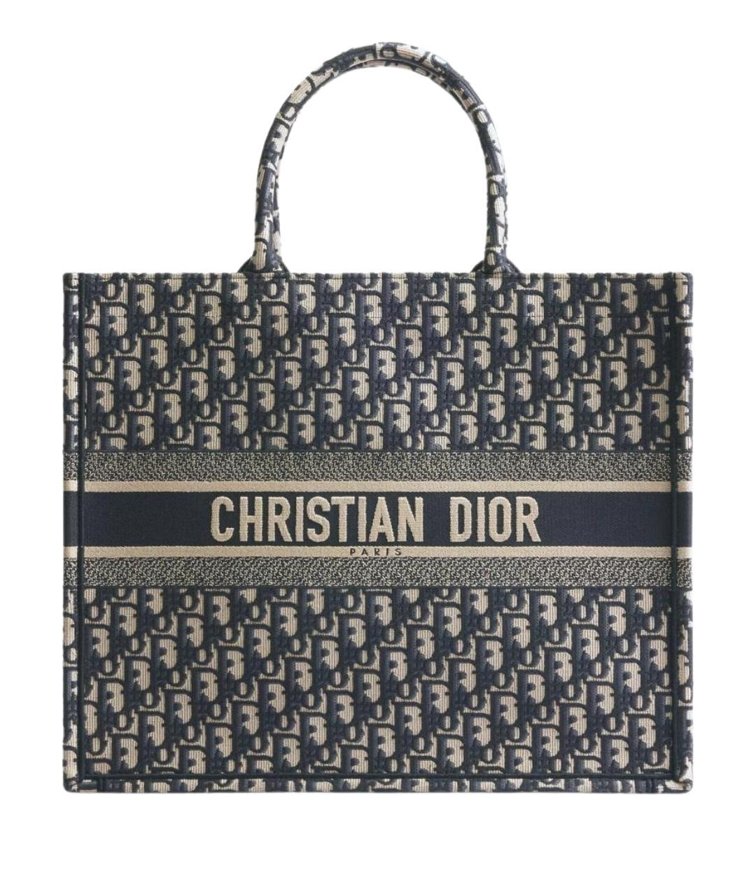 CHRISTIAN DIOR Синяя тканевая сумка тоут, фото 1