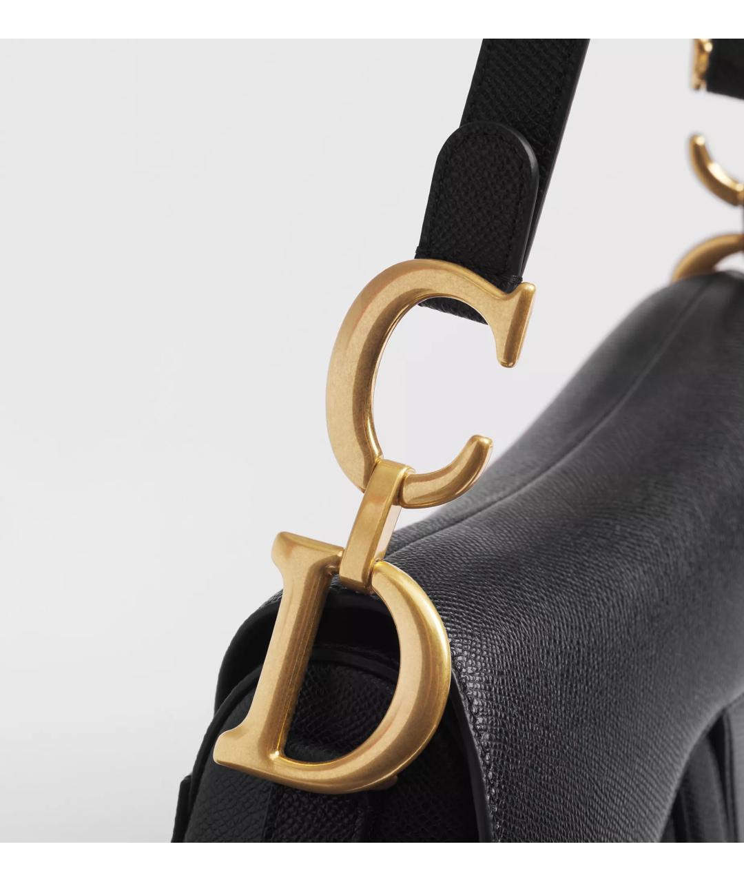 CHRISTIAN DIOR Черная кожаная сумка через плечо, фото 8
