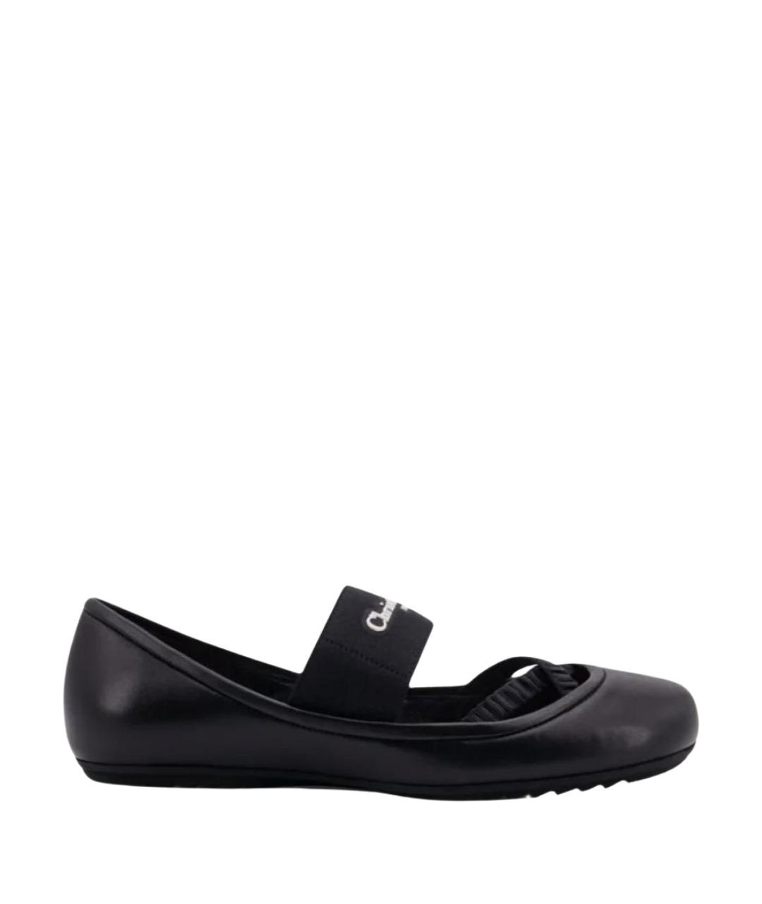 CHRISTIAN DIOR Черные кожаные балетки, фото 1