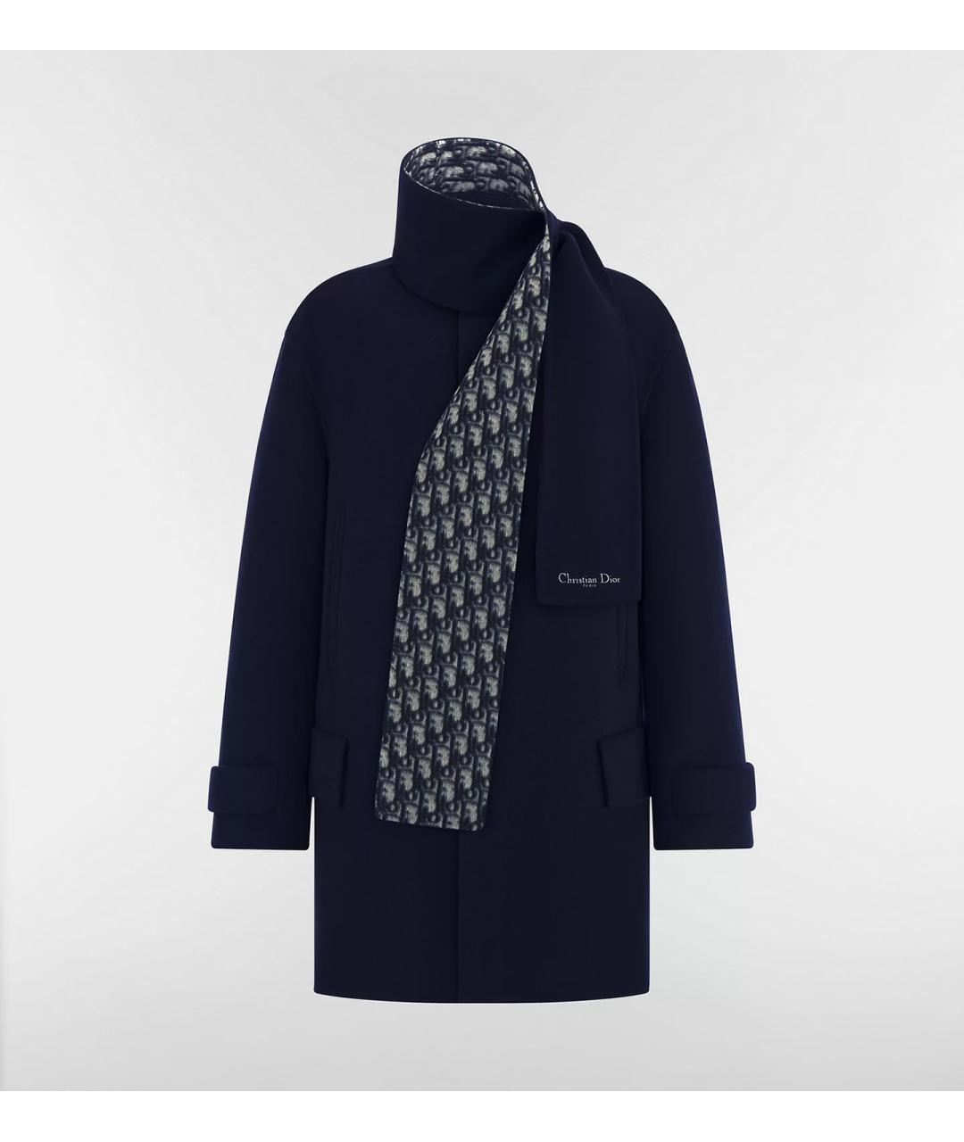 CHRISTIAN DIOR Темно-синее шерстяное пальто, фото 4