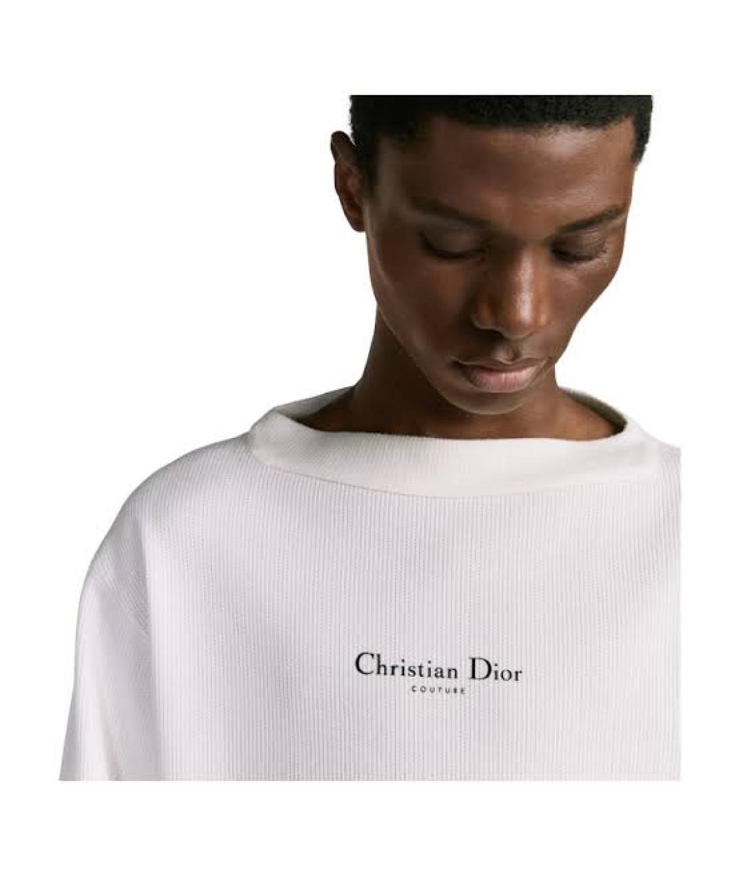 CHRISTIAN DIOR Белый хлопковый джемпер / свитер, фото 4