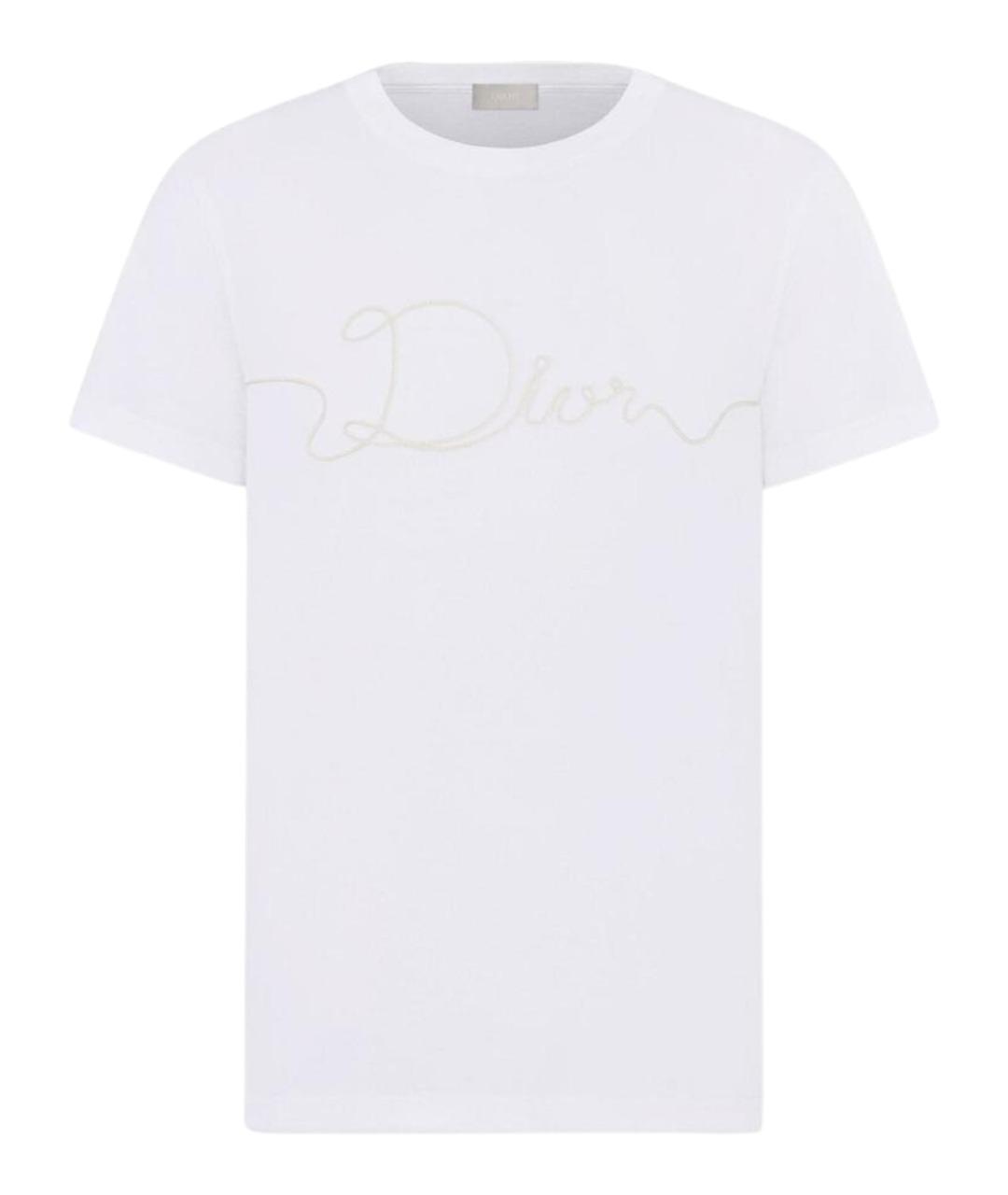 CHRISTIAN DIOR Белая хлопковая футболка, фото 1
