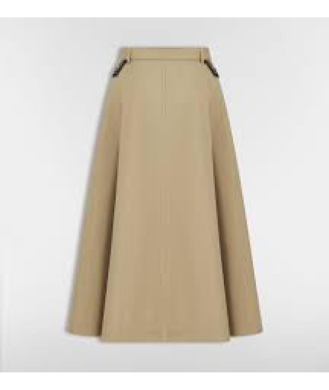 CHRISTIAN DIOR Бежевая хлопковая юбка миди, фото 2