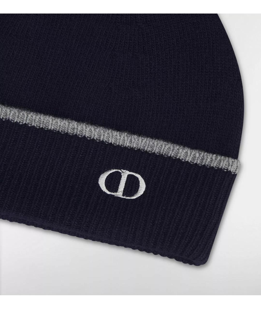 CHRISTIAN DIOR Темно-синяя шерстяная шапка, фото 4