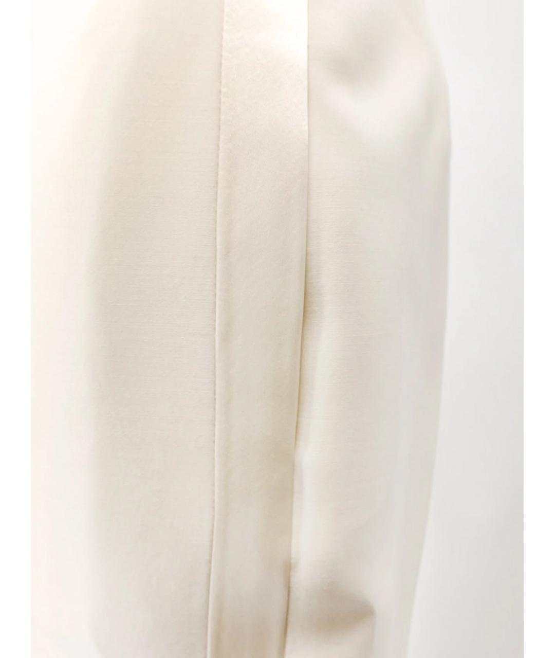 CHRISTIAN DIOR Белые шерстяные прямые брюки, фото 3