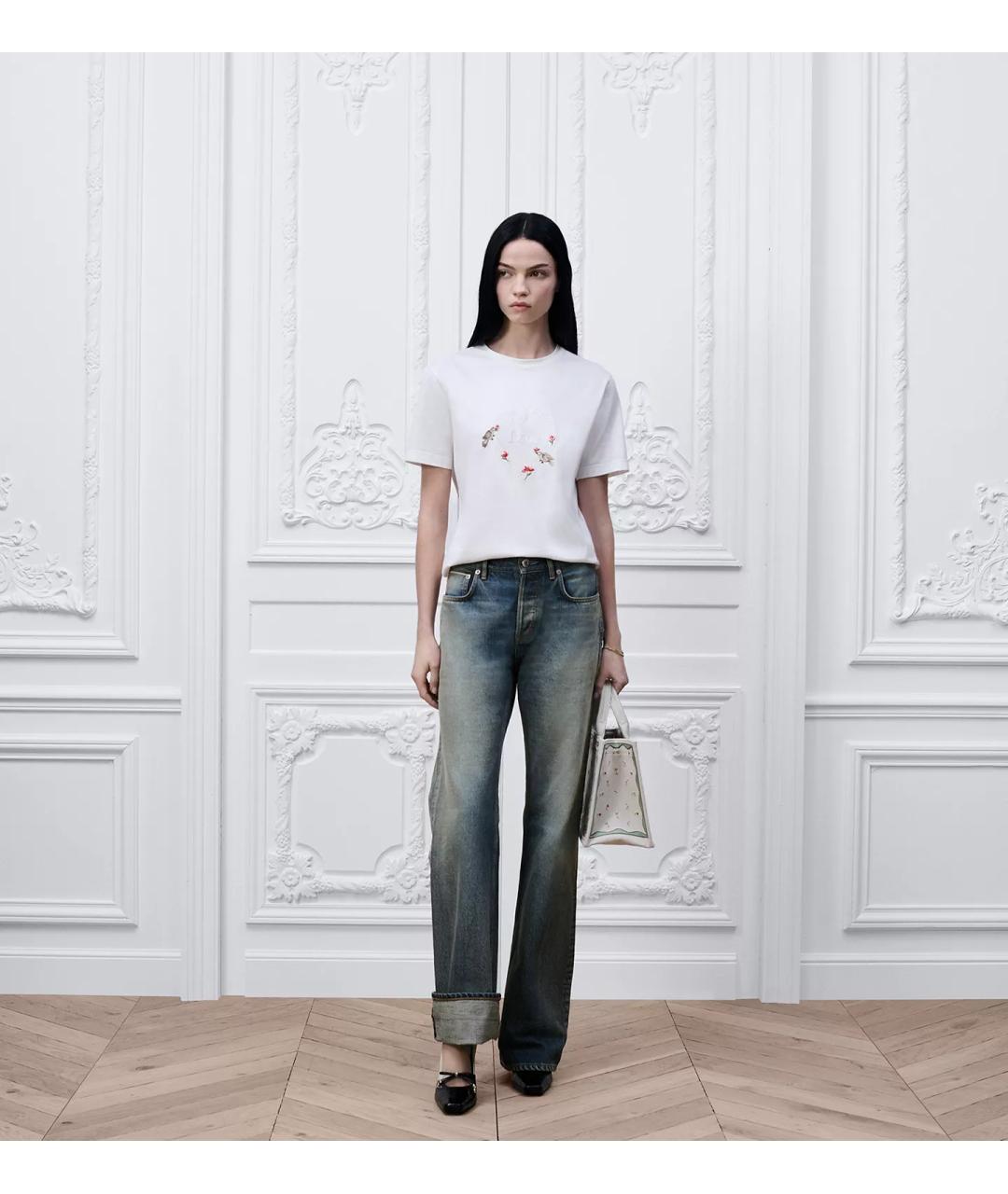 CHRISTIAN DIOR Белая хлопковая футболка, фото 3