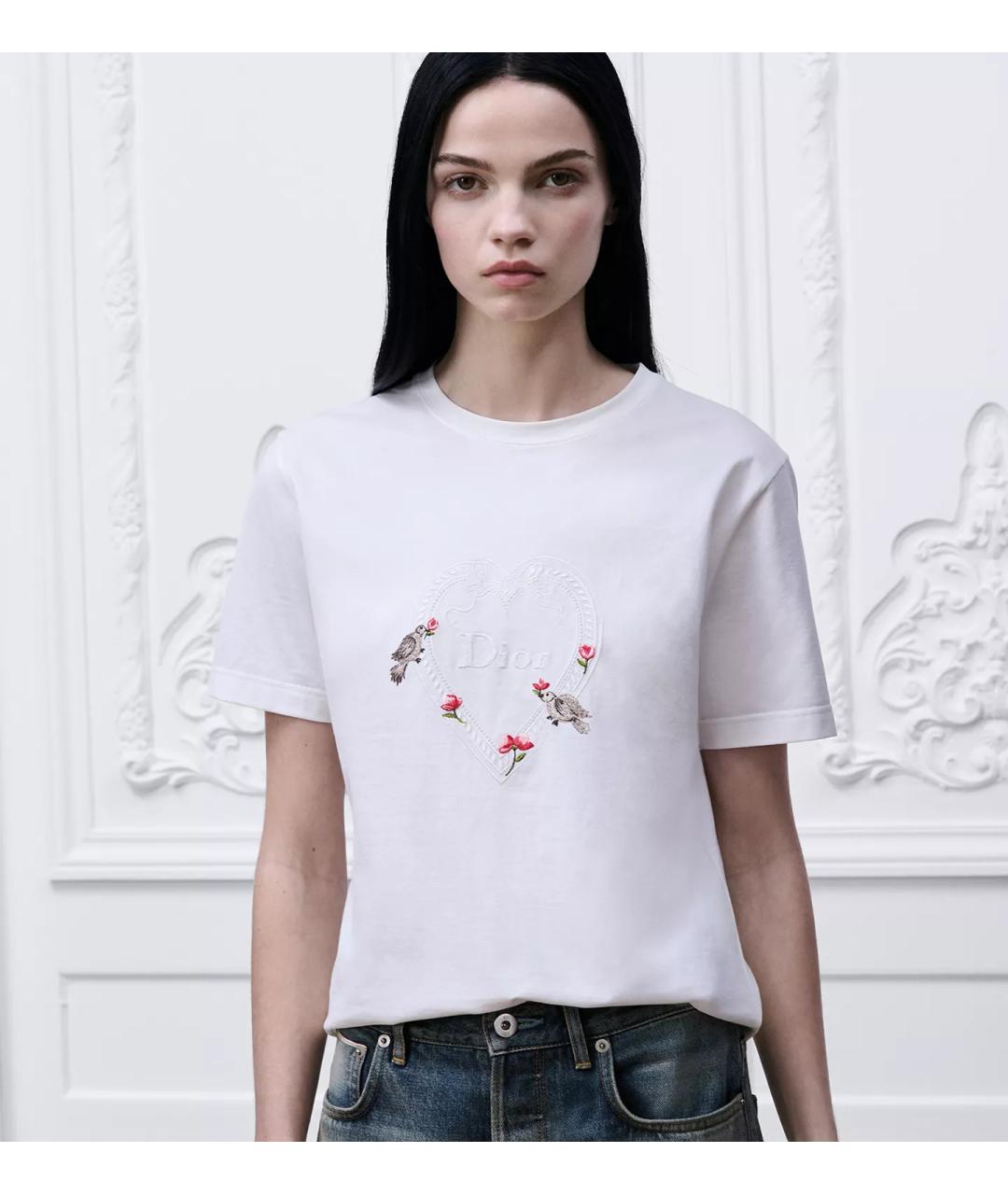 CHRISTIAN DIOR Белая хлопковая футболка, фото 2