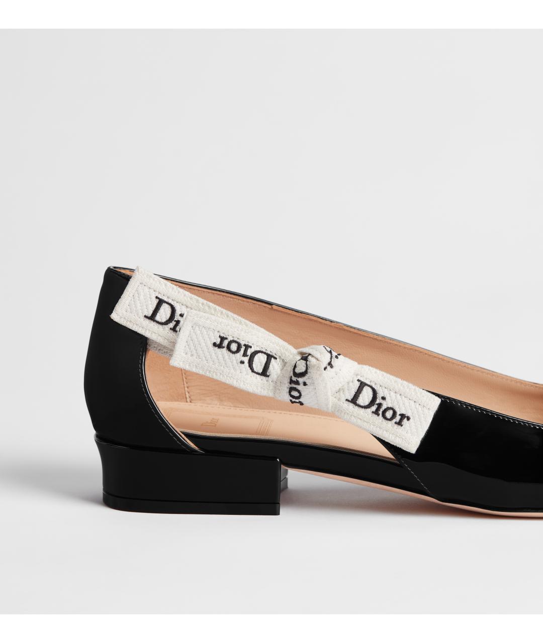 CHRISTIAN DIOR Черные балетки из лакированной кожи, фото 4