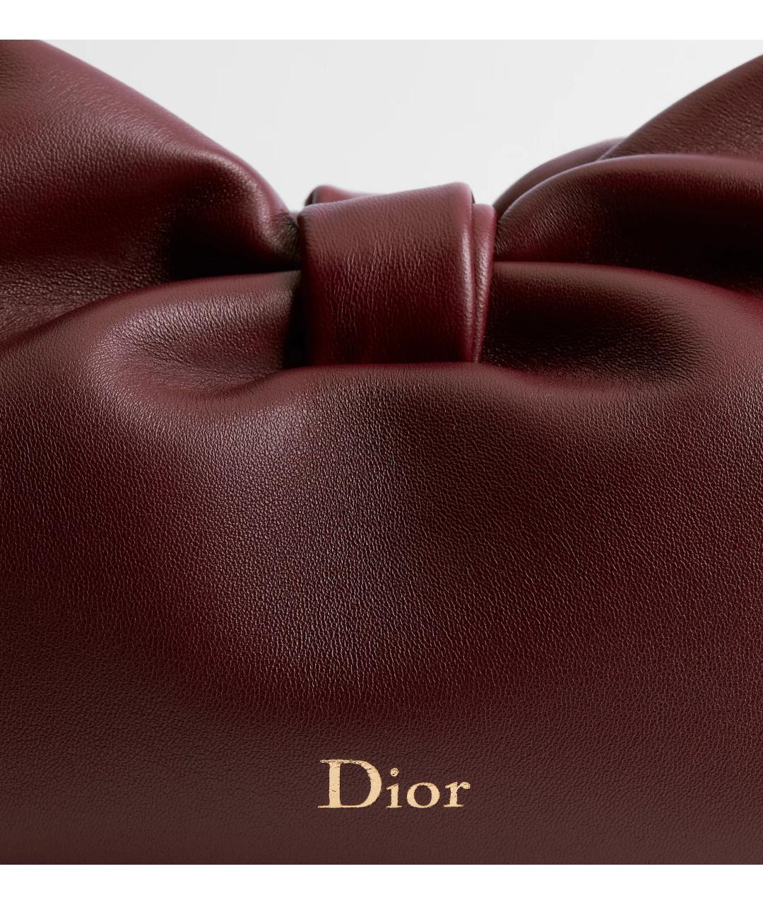 CHRISTIAN DIOR Бордовая кожаная сумка через плечо, фото 5