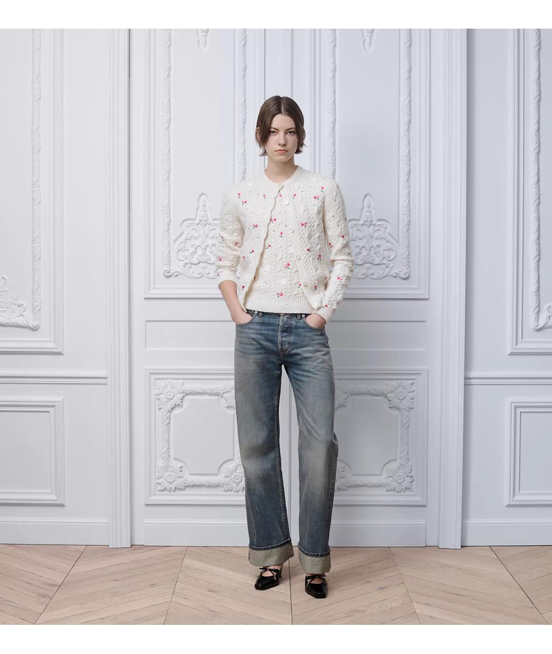 CHRISTIAN DIOR Голубые хлопковые джинсы клеш, фото 2