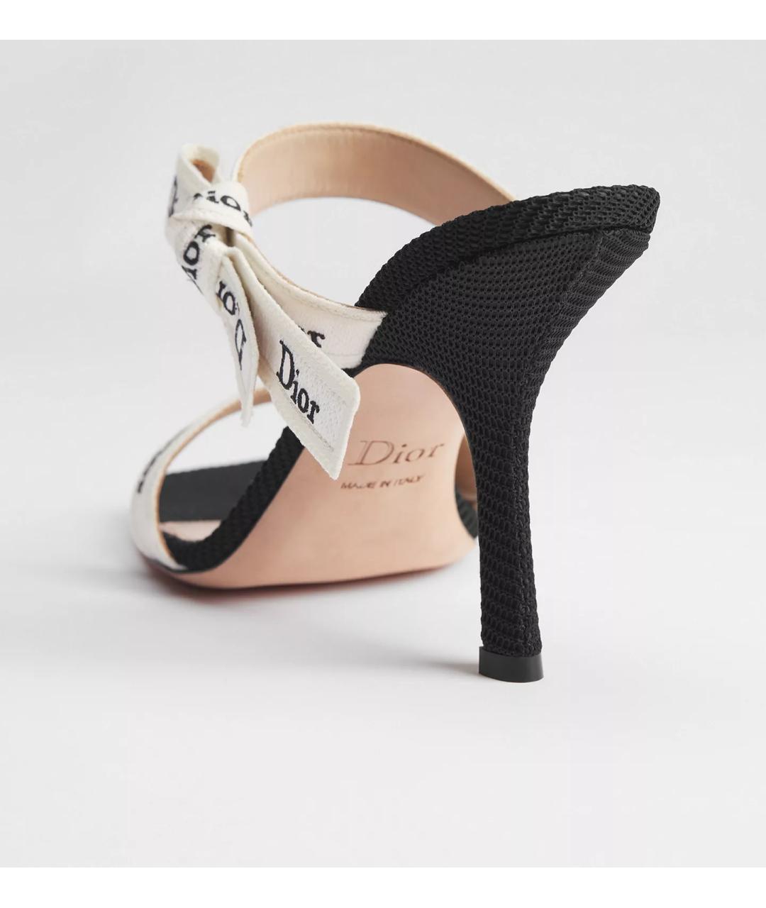 CHRISTIAN DIOR Черные текстильные мюли, фото 4