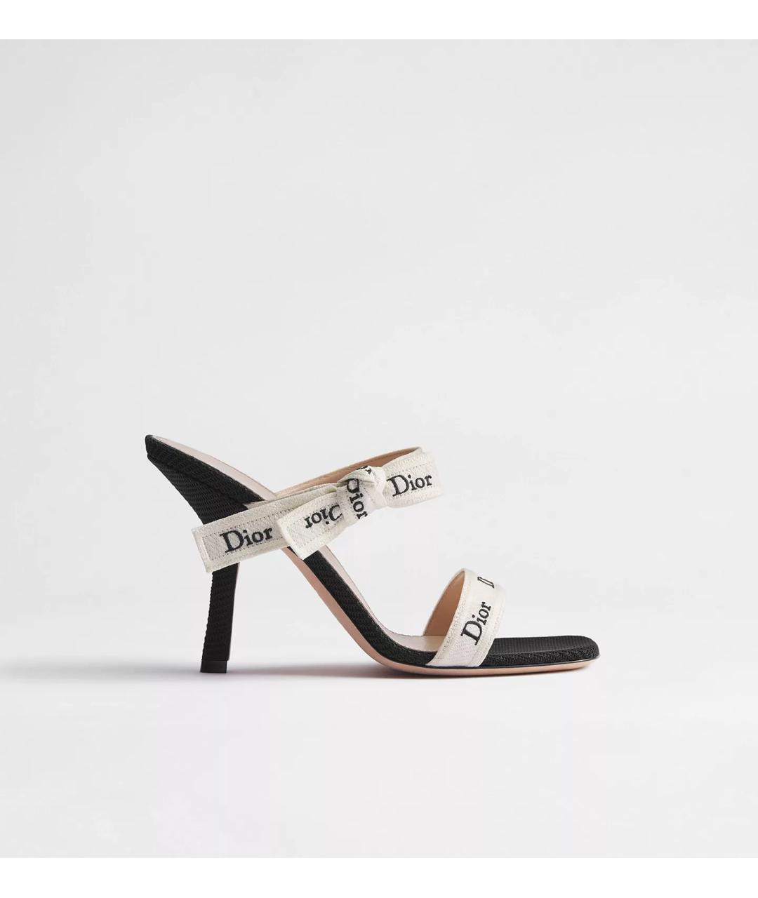 CHRISTIAN DIOR Черные текстильные мюли, фото 7