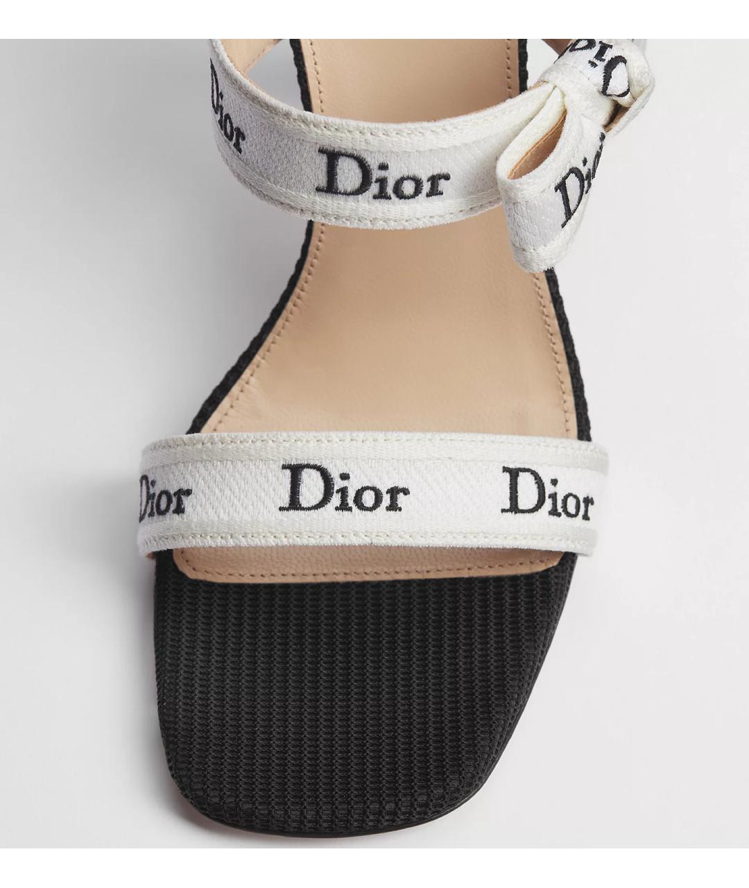 CHRISTIAN DIOR Черные текстильные мюли, фото 6