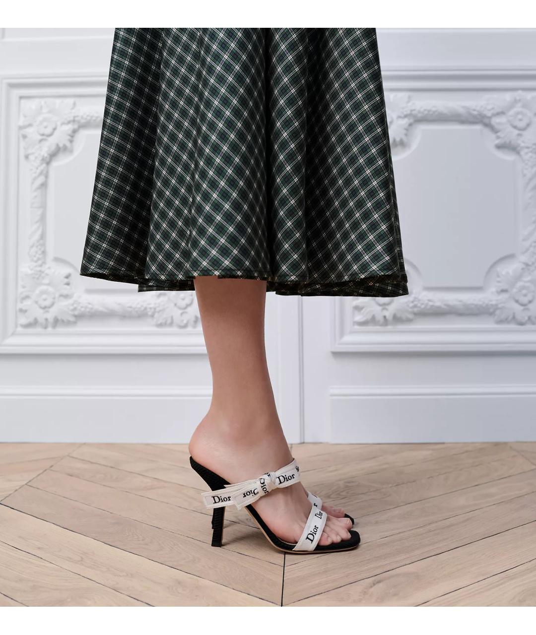 CHRISTIAN DIOR Черные текстильные мюли, фото 2
