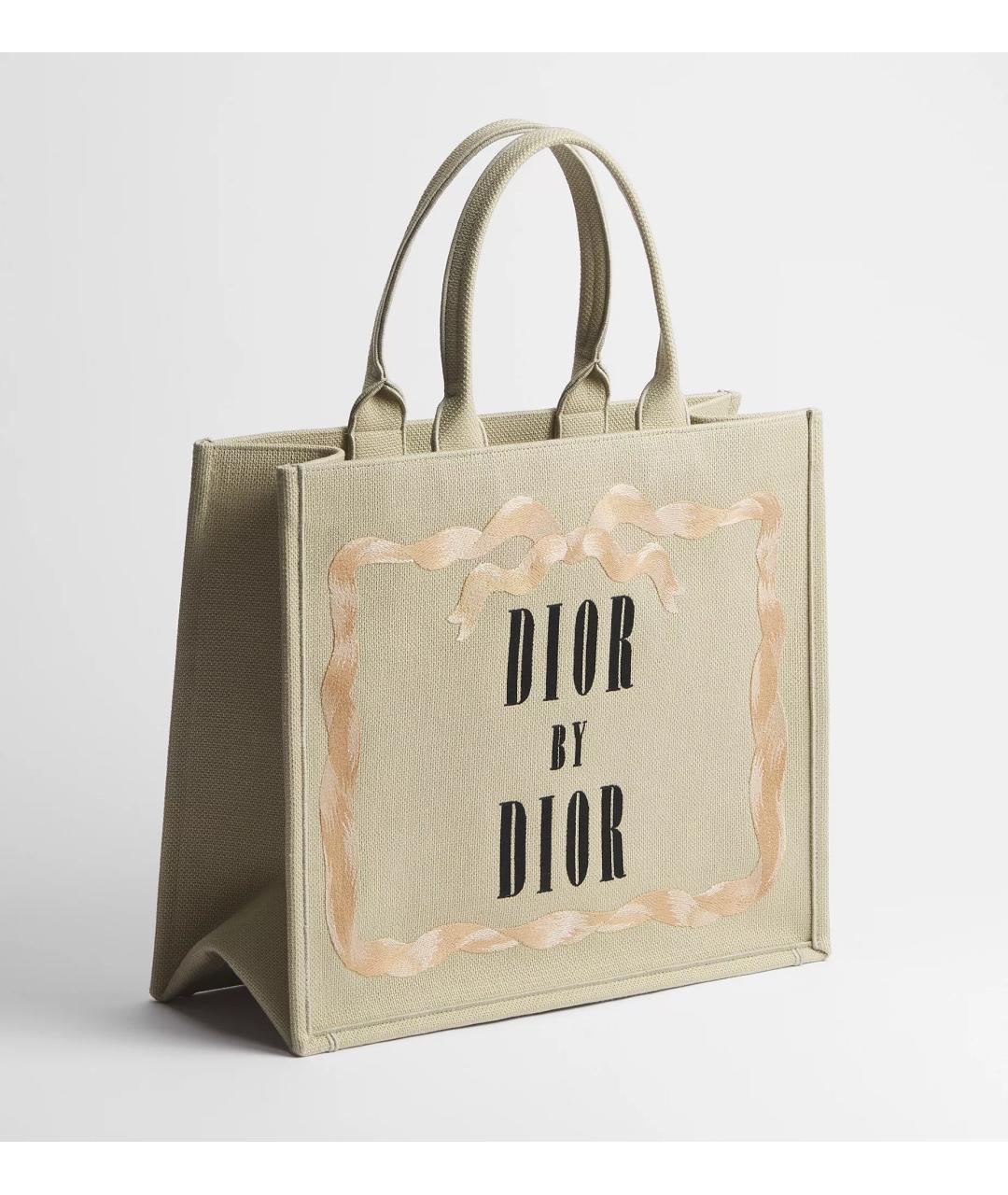CHRISTIAN DIOR Бежевая тканевая сумка тоут, фото 4