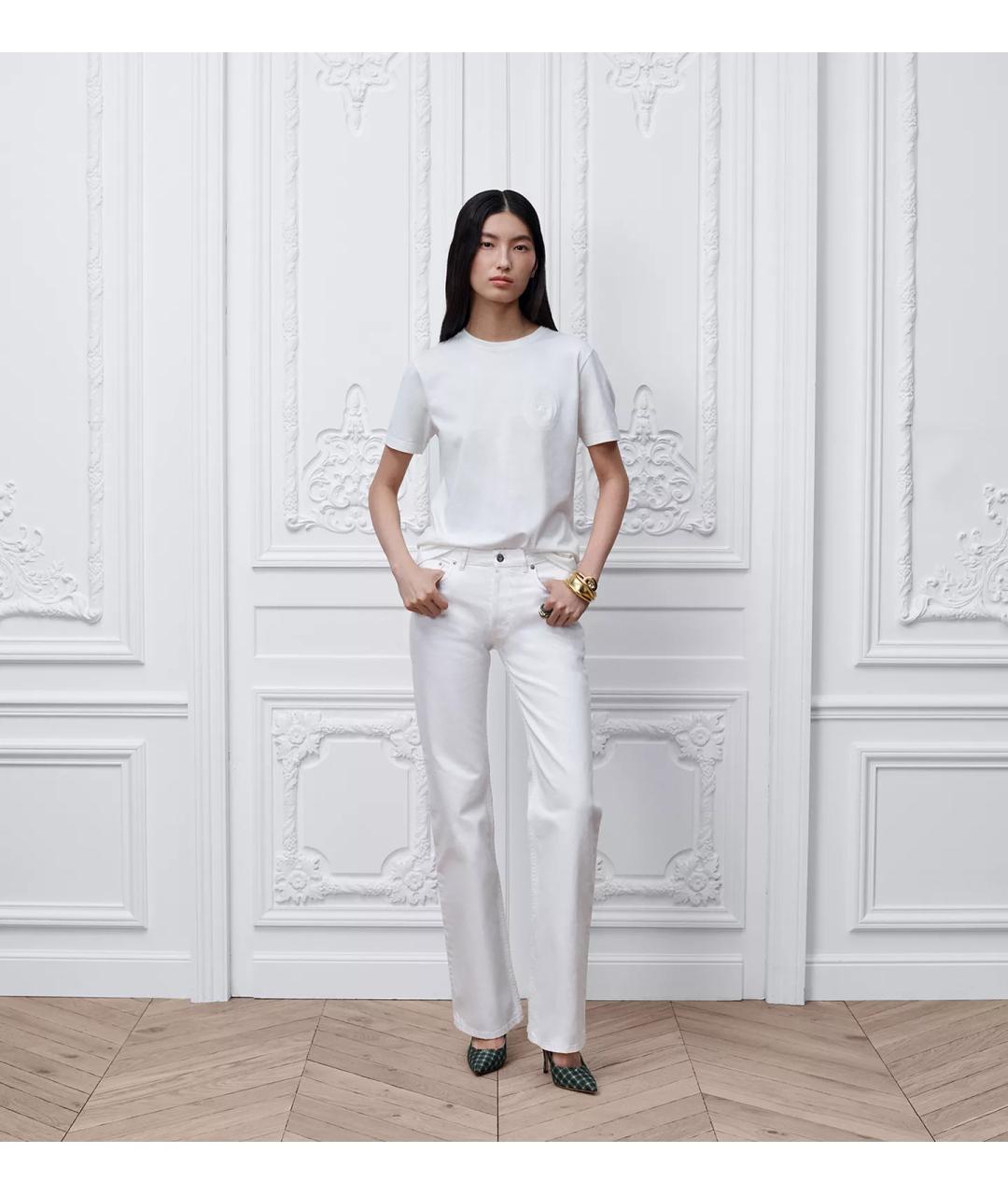 CHRISTIAN DIOR Белые хлопковые прямые джинсы, фото 2