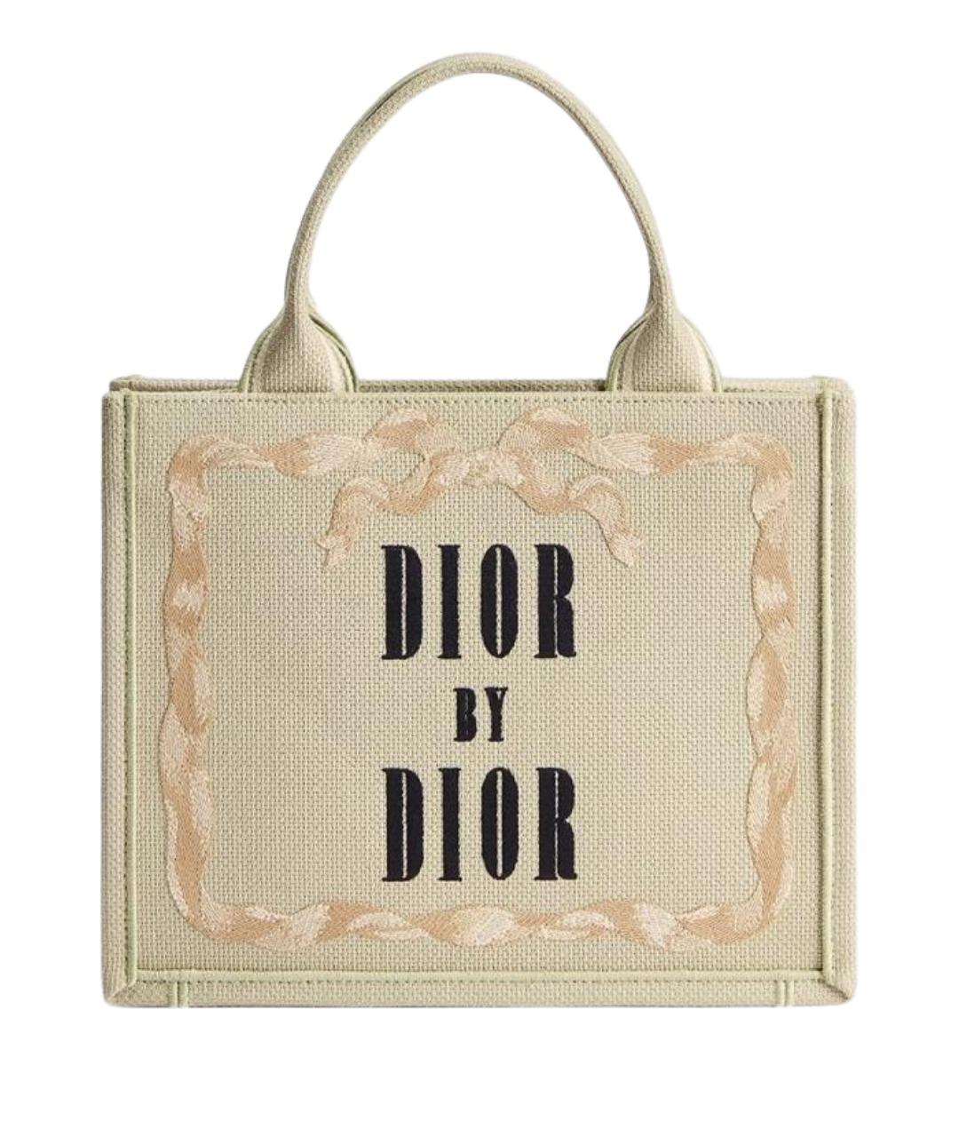 CHRISTIAN DIOR Бежевая тканевая сумка тоут, фото 1