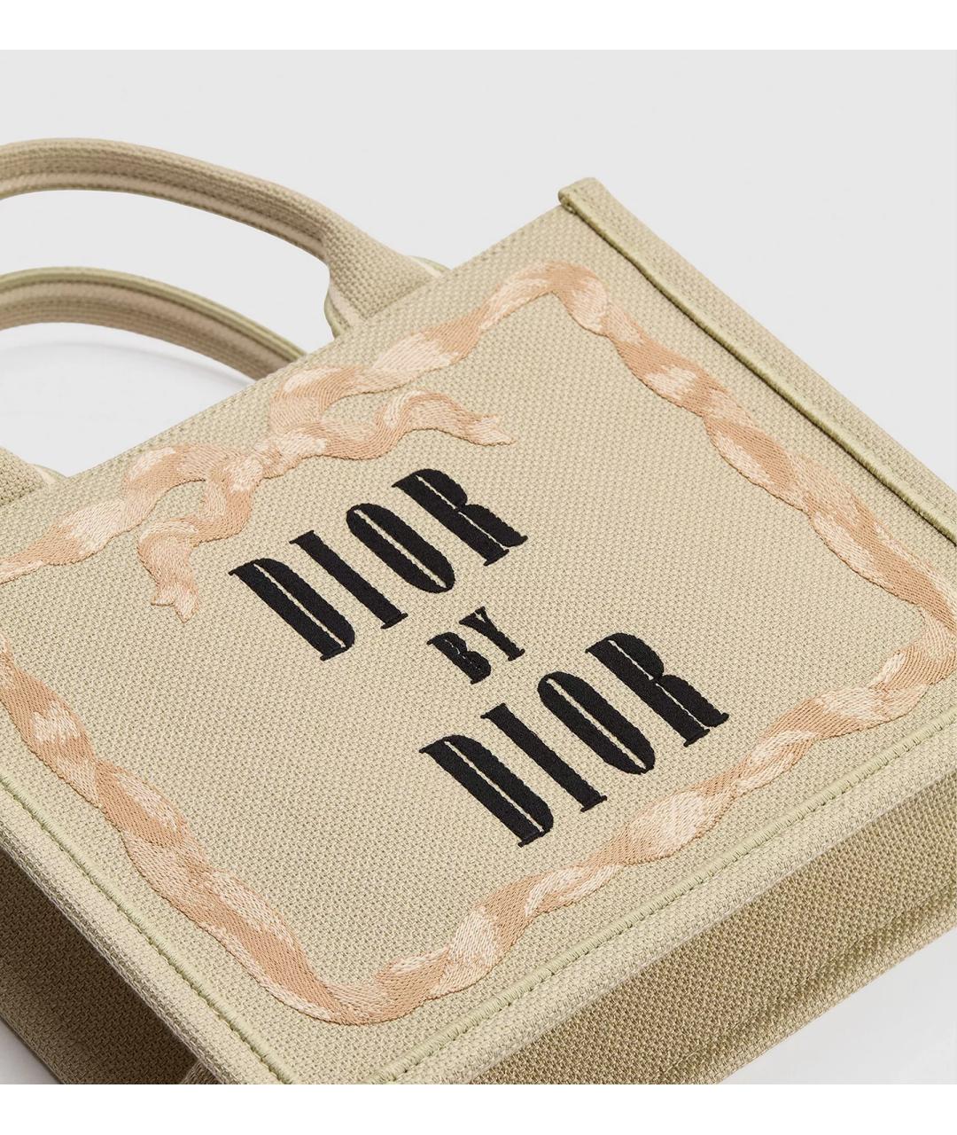 CHRISTIAN DIOR Бежевая тканевая сумка тоут, фото 5