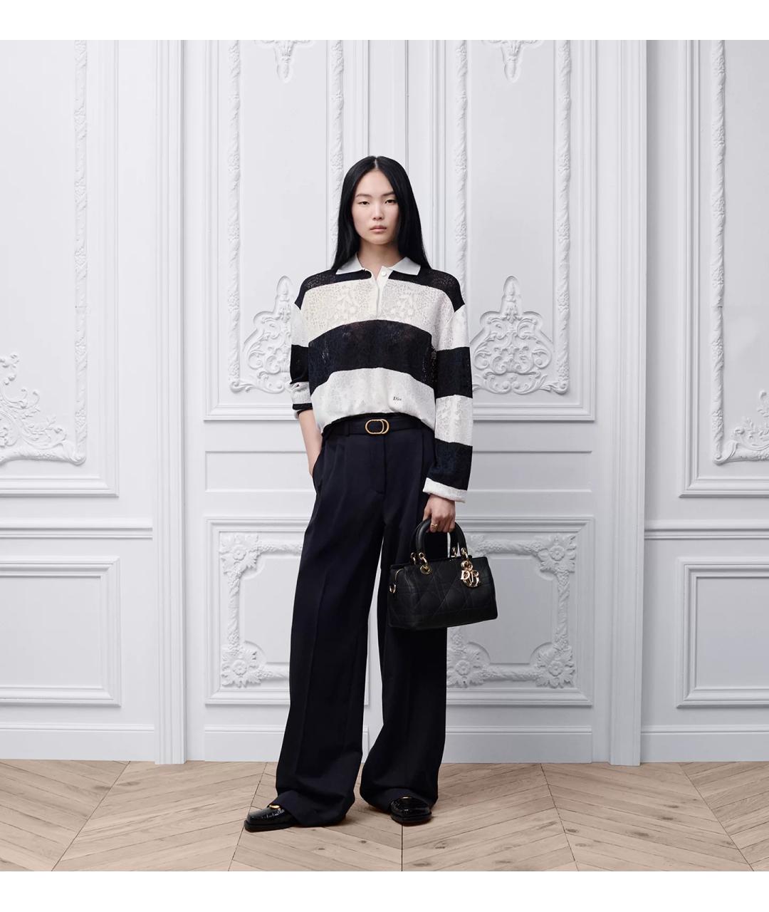 CHRISTIAN DIOR Черная кожаная сумка с короткими ручками, фото 3