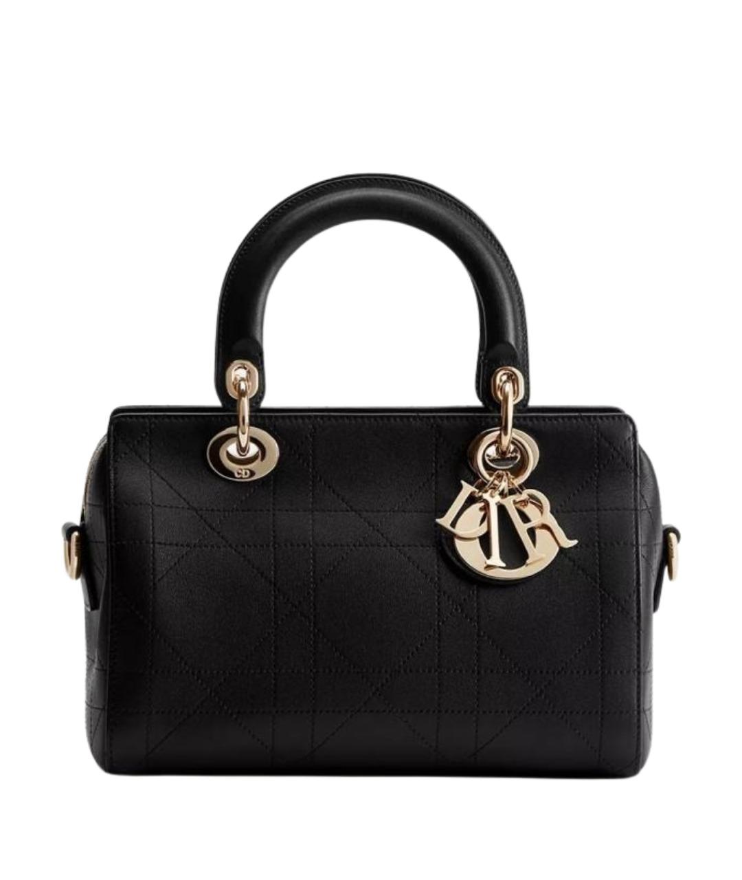 CHRISTIAN DIOR Черная кожаная сумка с короткими ручками, фото 1