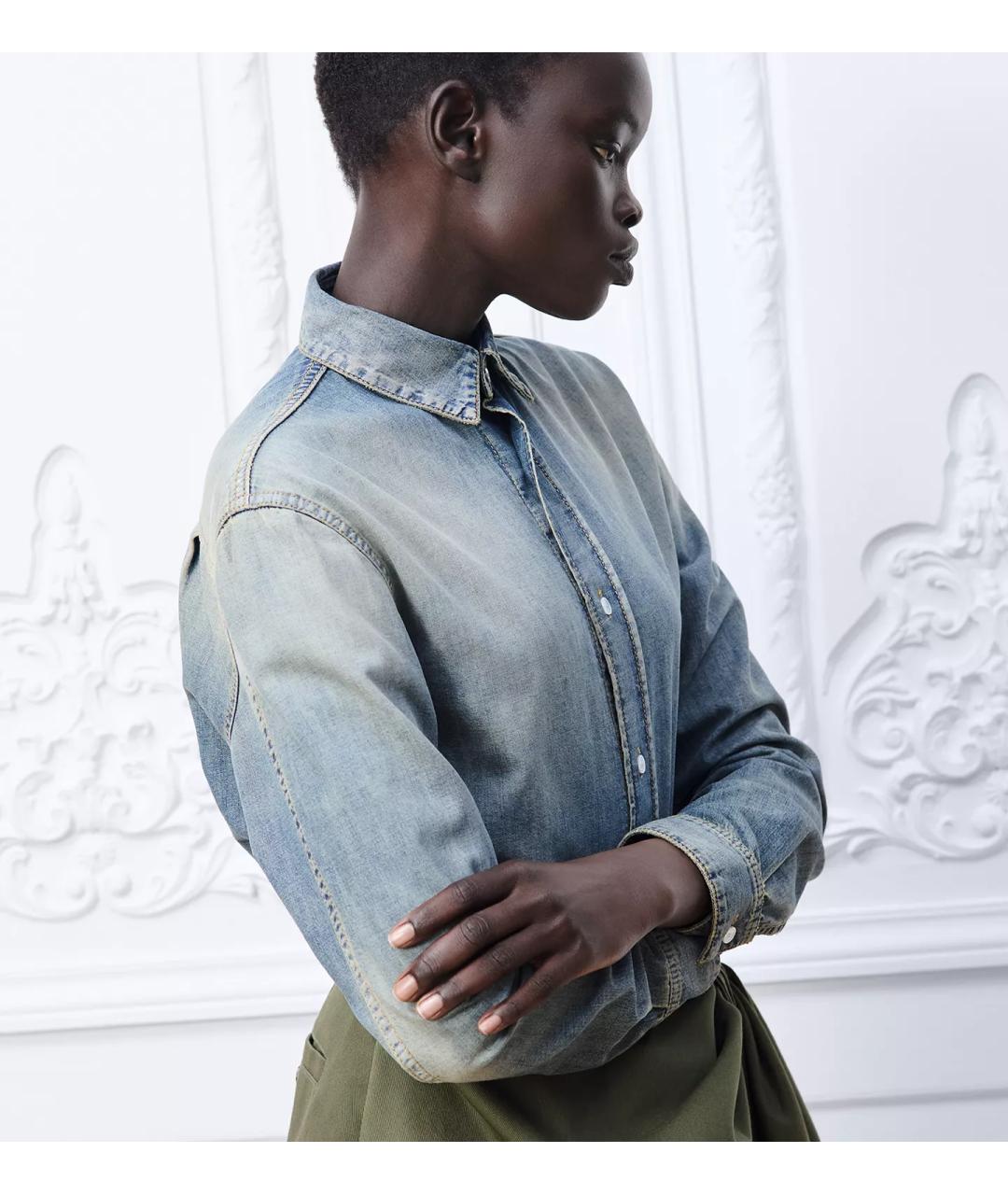 CHRISTIAN DIOR Синяя хлопковая рубашка, фото 3