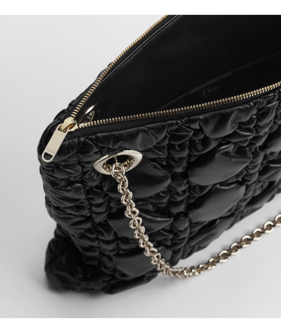 CHRISTIAN DIOR Черная кожаная сумка тоут, фото 4