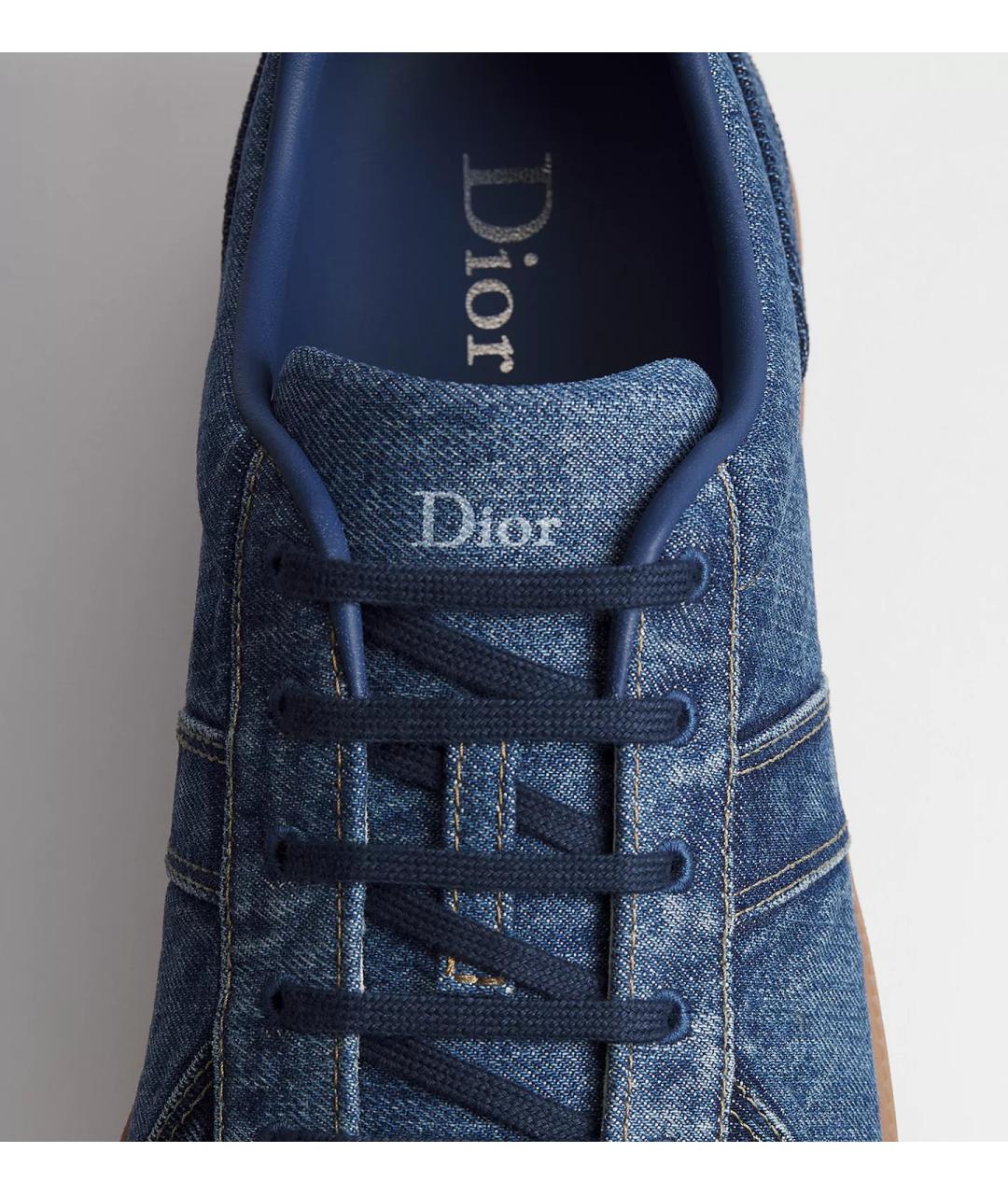 CHRISTIAN DIOR Синие текстильные низкие кроссовки / кеды, фото 5