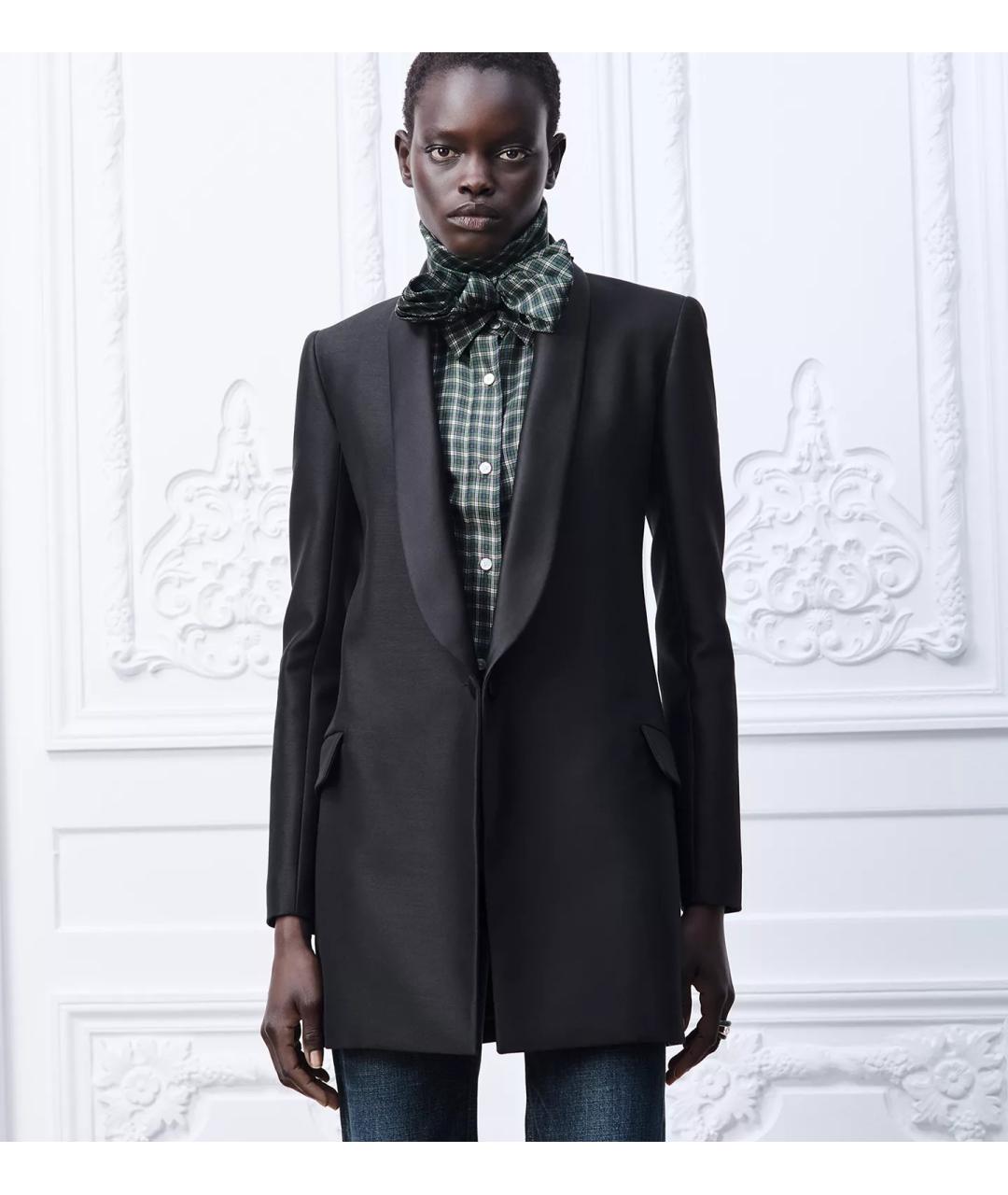 CHRISTIAN DIOR Черный шерстяной жакет/пиджак, фото 4