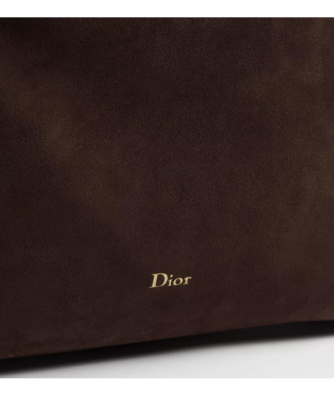 CHRISTIAN DIOR Коричневая замшевая сумка через плечо, фото 4